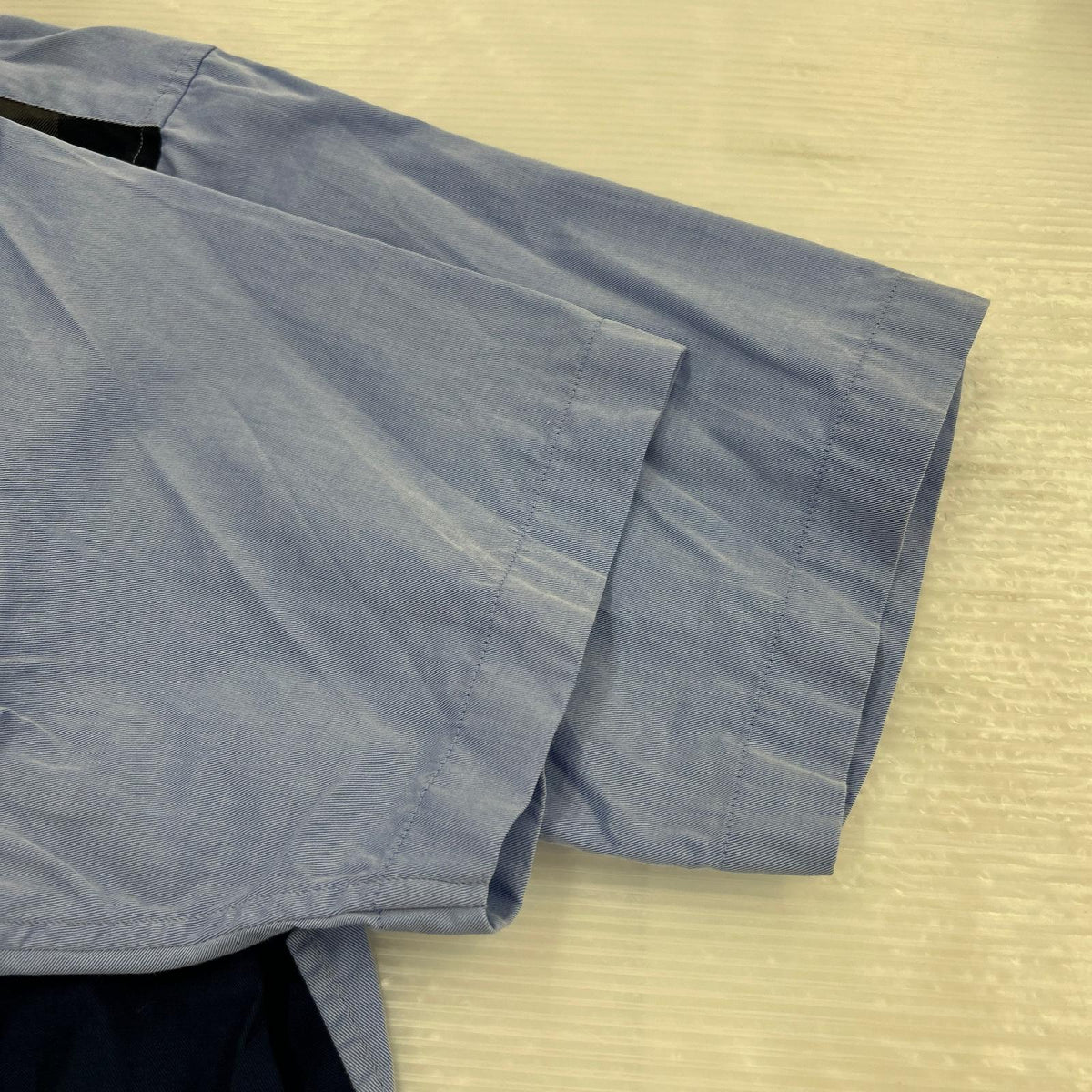 半袖シャツ チェック切替 パッチワーク 青 L L ブルー