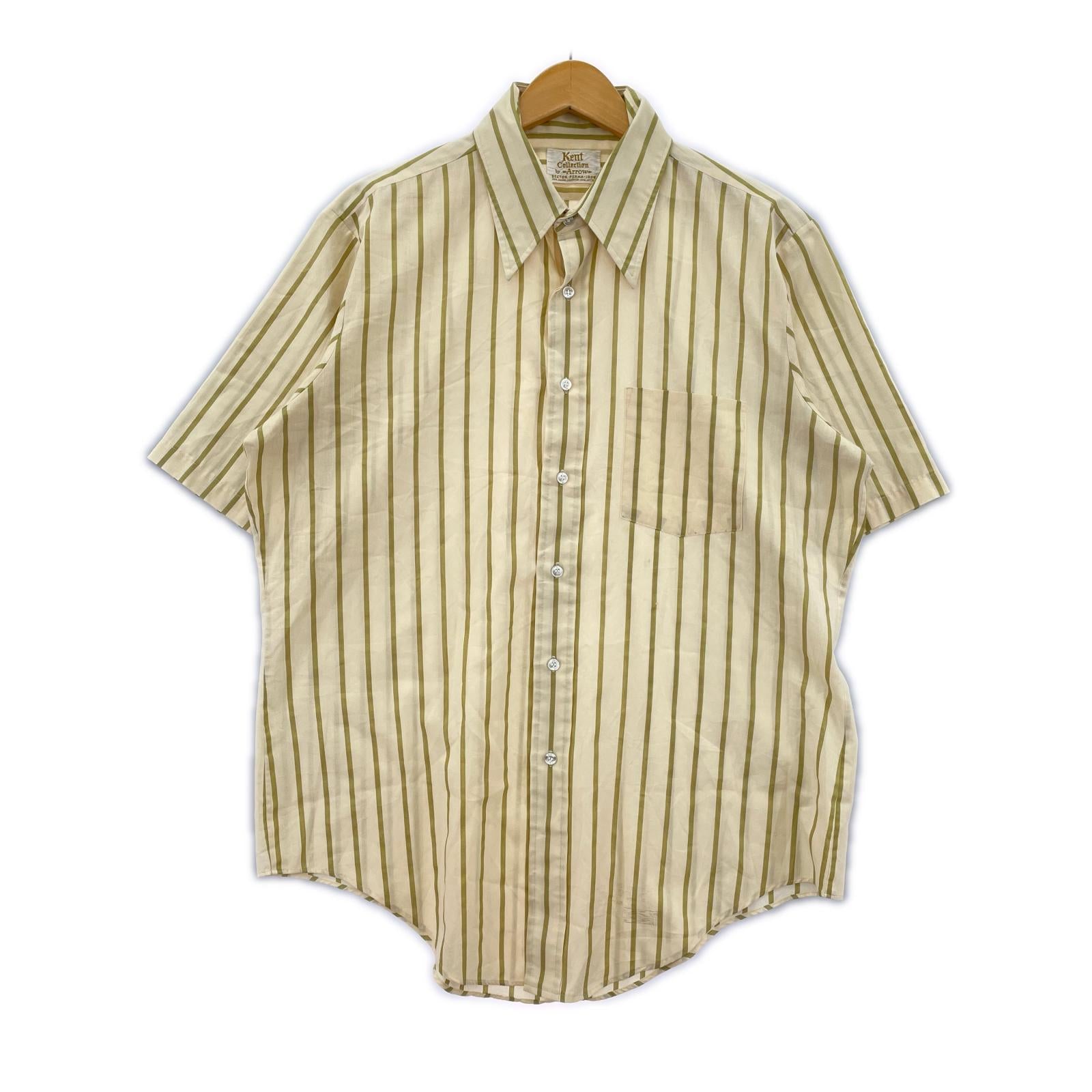 半袖シャツ 70s ArrowKentCollection StripeShirt ベージュ