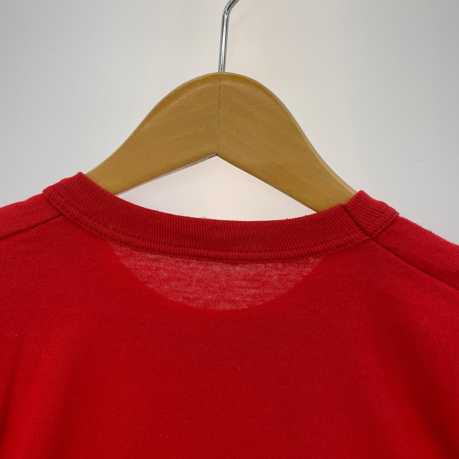 半袖Tシャツ RUSSEL ATHLETIC 80s 金タグパッチロゴS/STee 赤 (L) L レッド