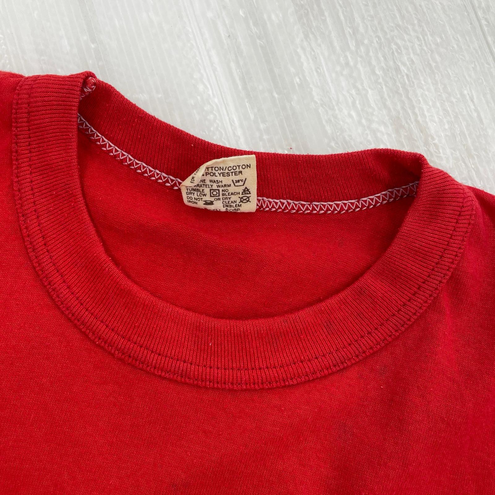 半袖Tシャツ RUSSEL ATHLETIC 80s 金タグパッチロゴS/STee 赤 (L) L レッド