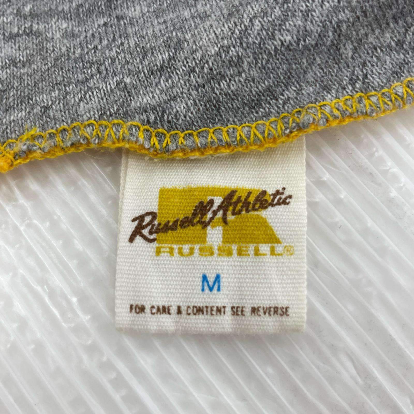 半袖Tシャツ RUSSEL ATHLETIC 80s 金タグ リバーシブル S/STee 黄×グレー (M) M