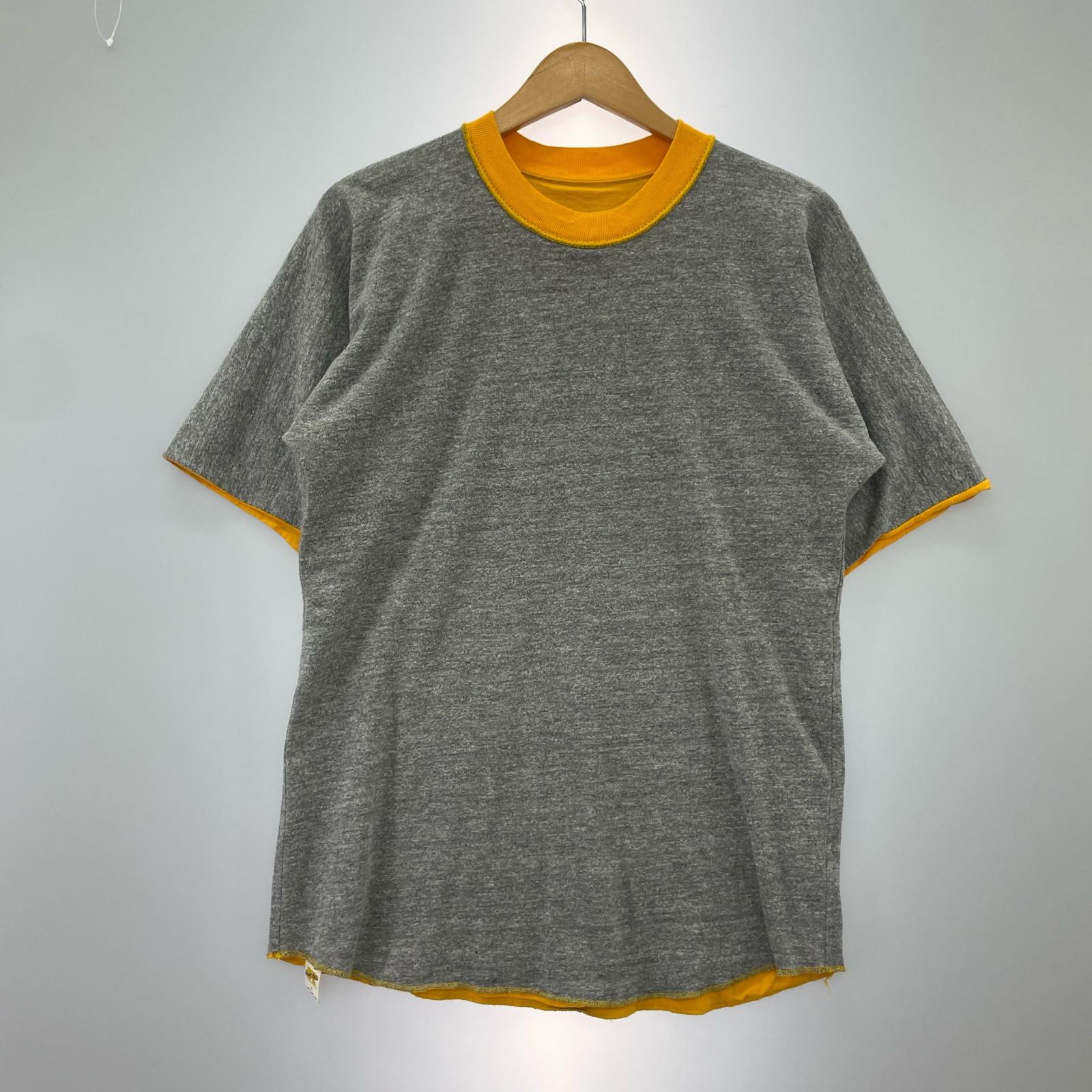 半袖Tシャツ RUSSEL ATHLETIC 80s 金タグ リバーシブル S/STee 黄×グレー (M) M