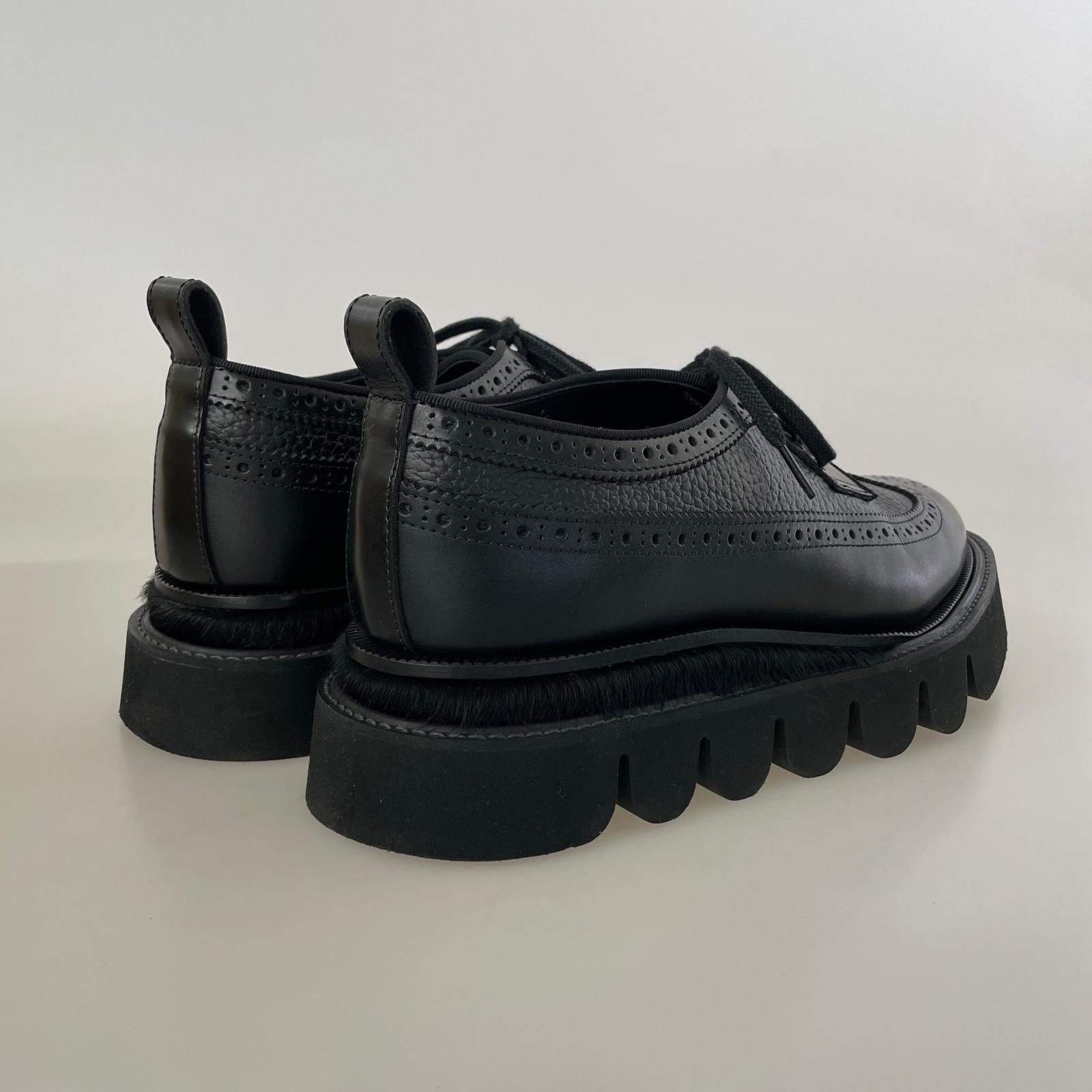 シューズ Hender Scheme meadow gurnica ボリュームソール レザーシューズ 8 ブラック ブラック