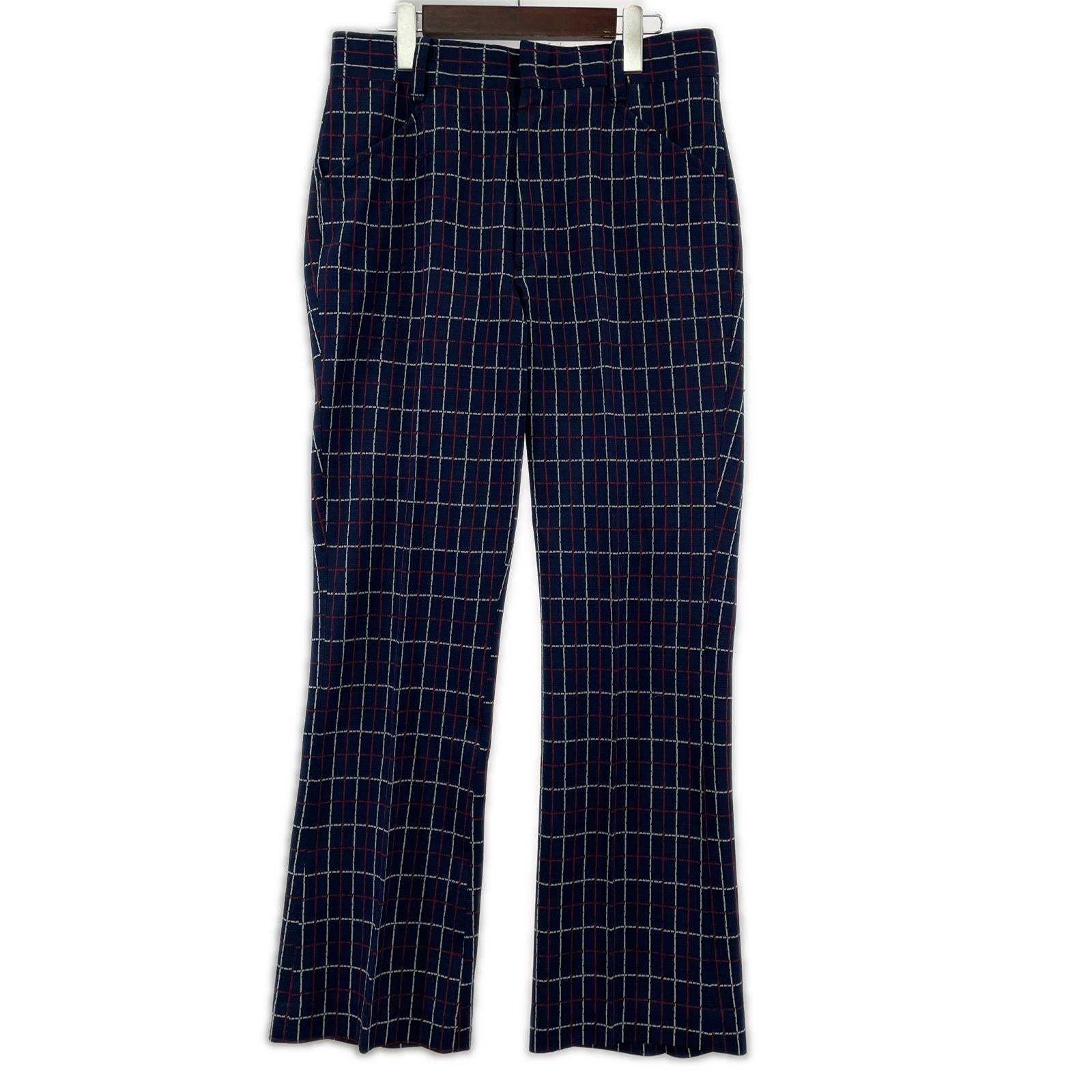 パンツ 70s FARAH チェックスラックス W35 NVY ネイビー