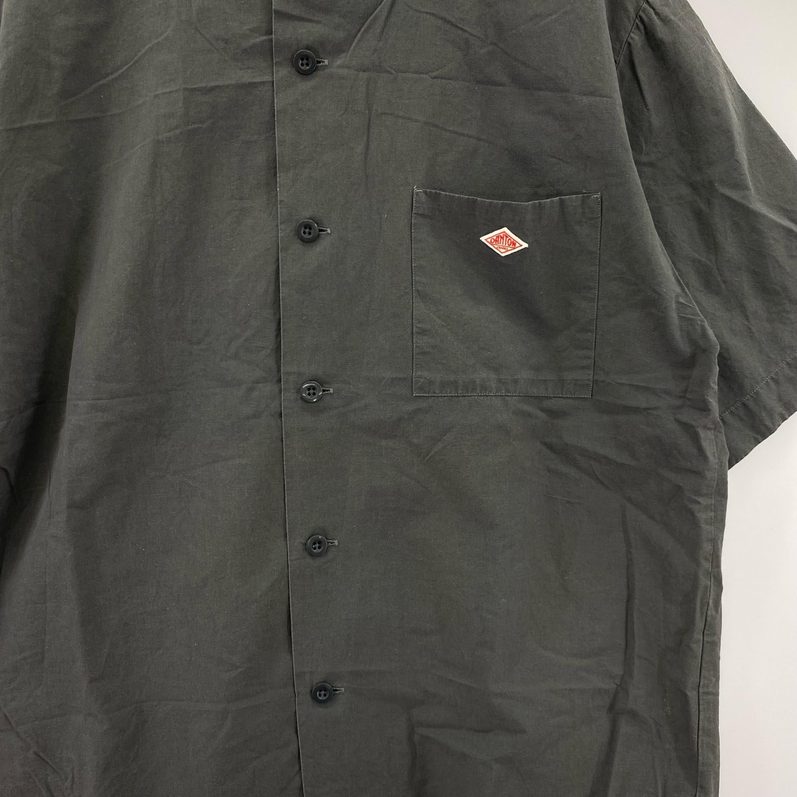 半袖シャツ リネン混 バンドカラーシャツ グレー 40 JD-3788 SCL 40