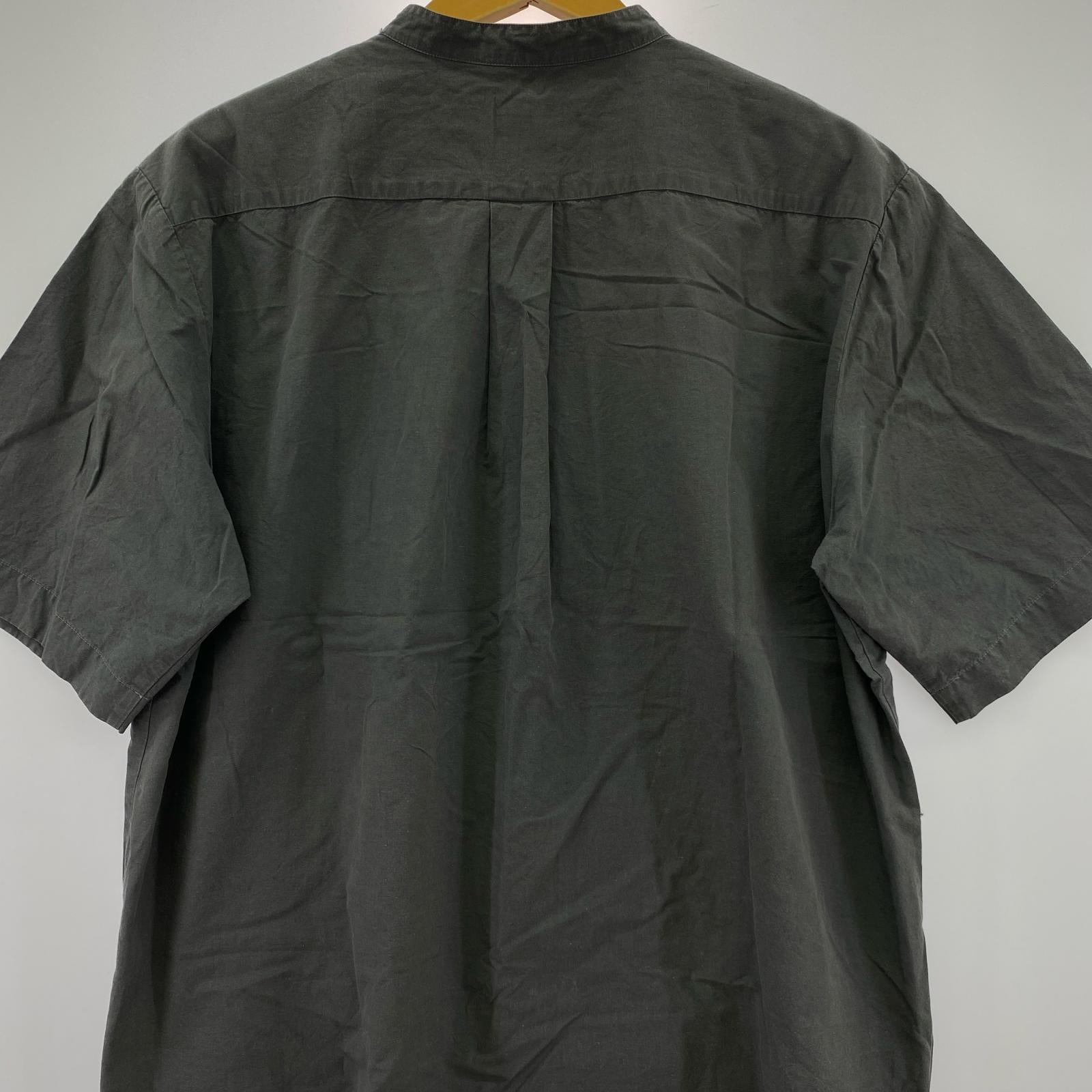 半袖シャツ リネン混 バンドカラーシャツ グレー 40 JD-3788 SCL 40