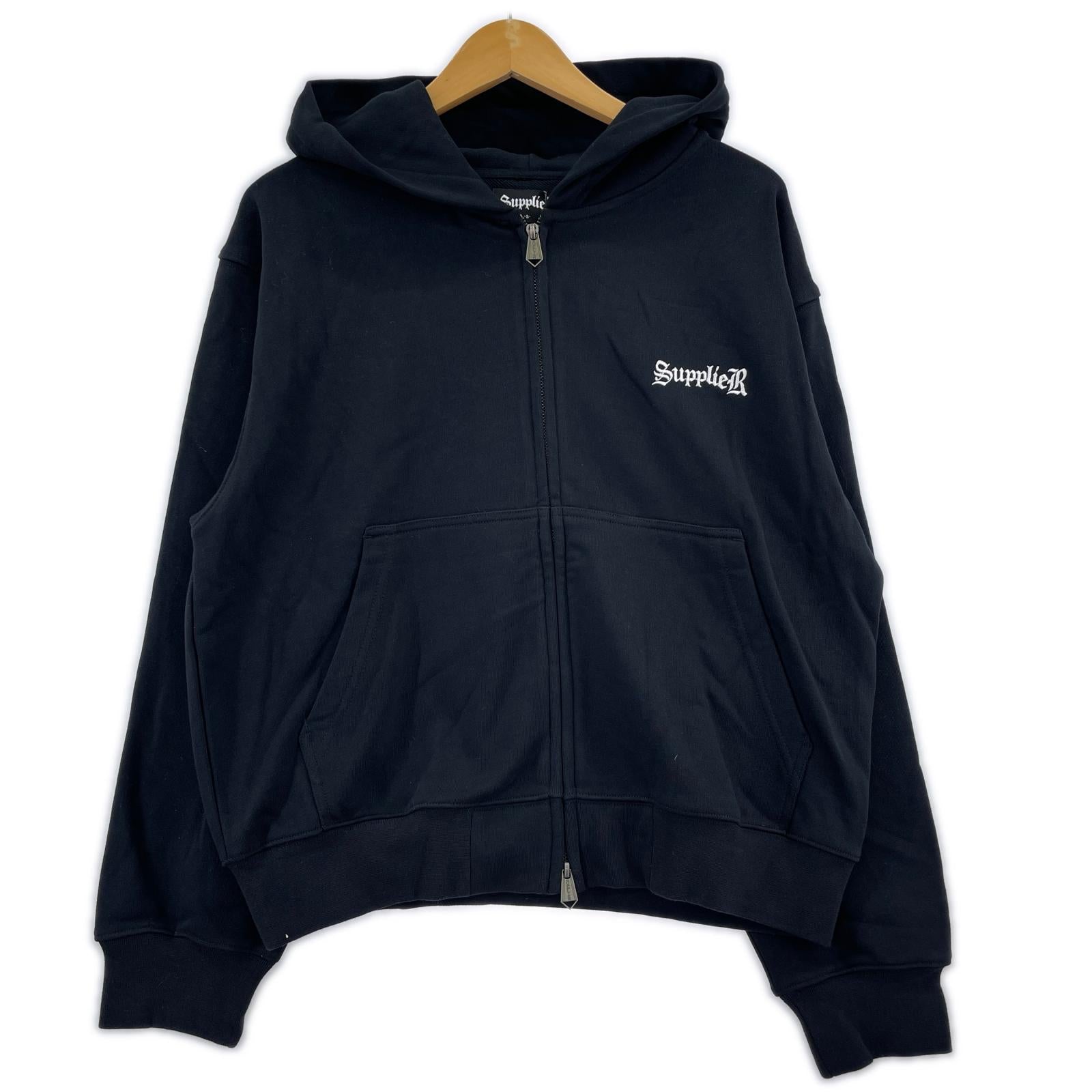 パーカー SUPPLIER Various Cross Zip Hoodie BLK S S ブラック