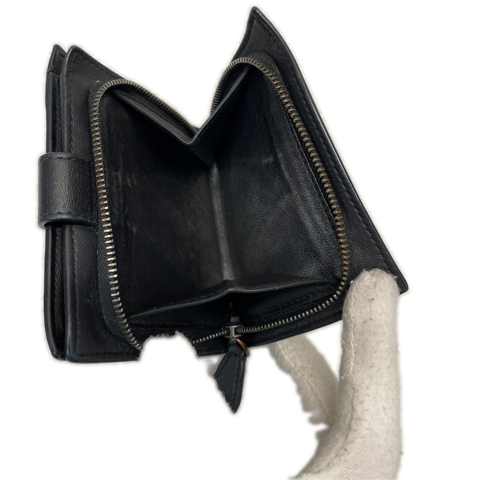 Bottega Veneta イントレチャート コンパクトウォレット 黒