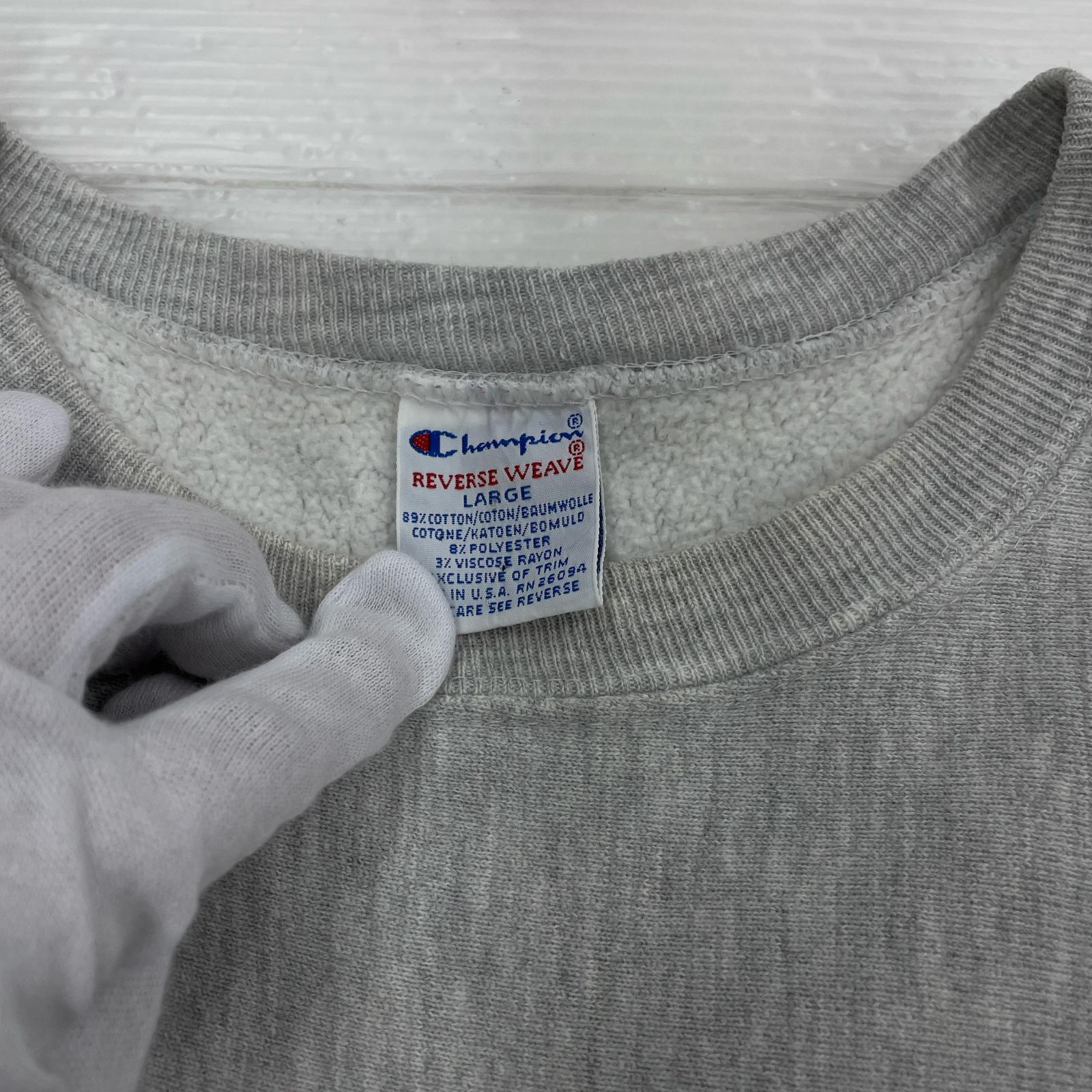 スウェット 90s REVERSE WAVE USA製 COLLEGE(L) L グレー