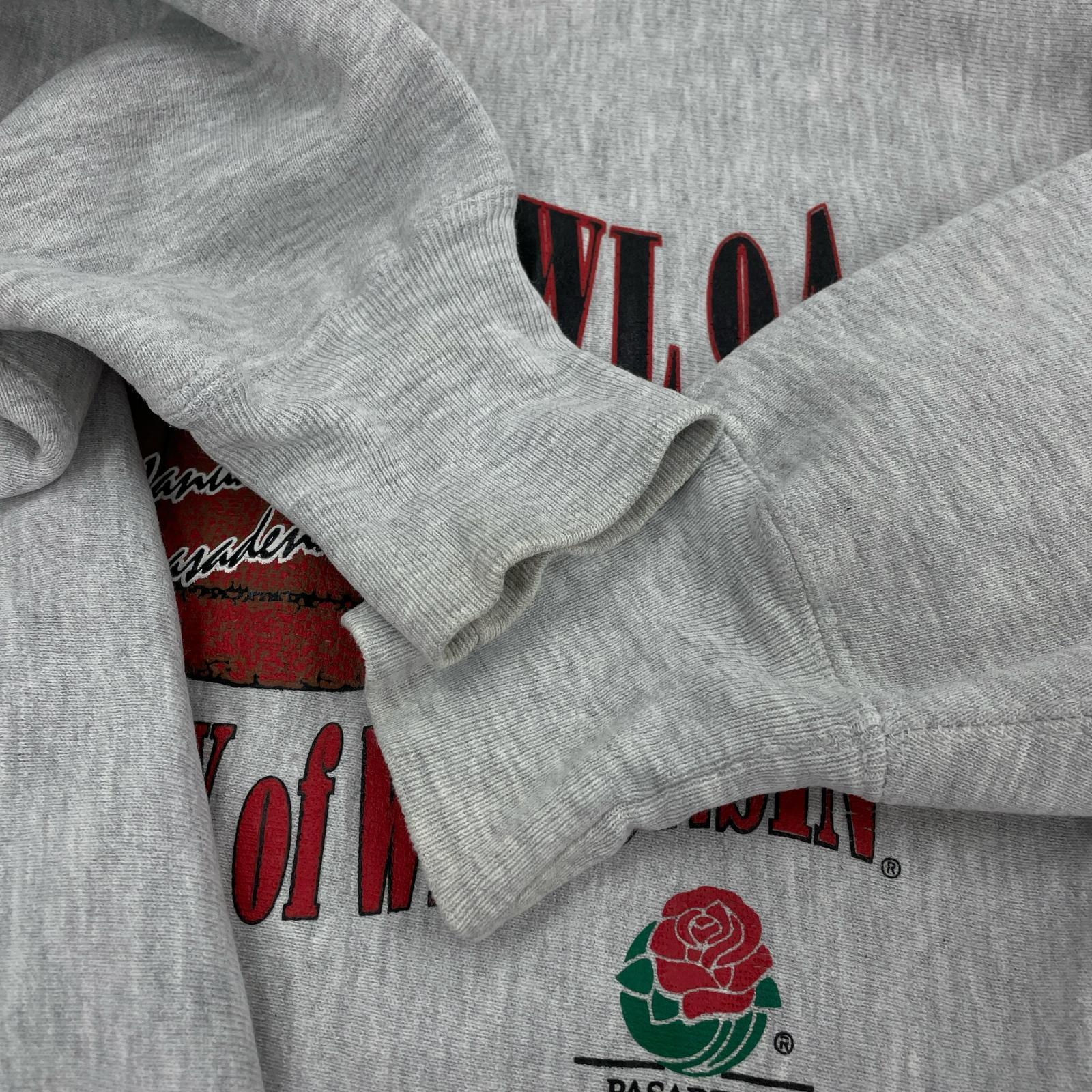 スウェット 90s REVERSE WAVE USA製 COLLEGE(L) L グレー
