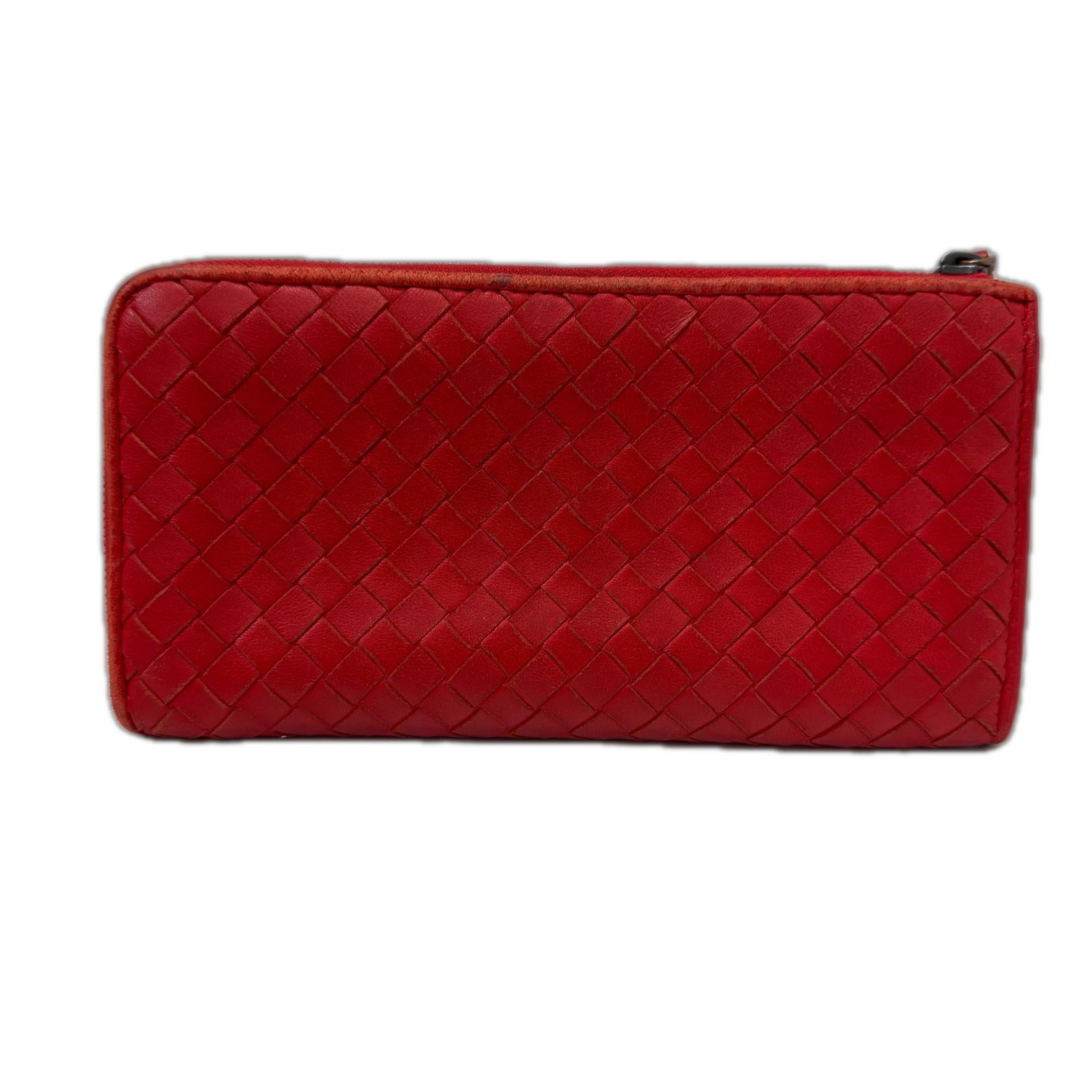 Bottega Beneta イントレチャート 長財布 赤