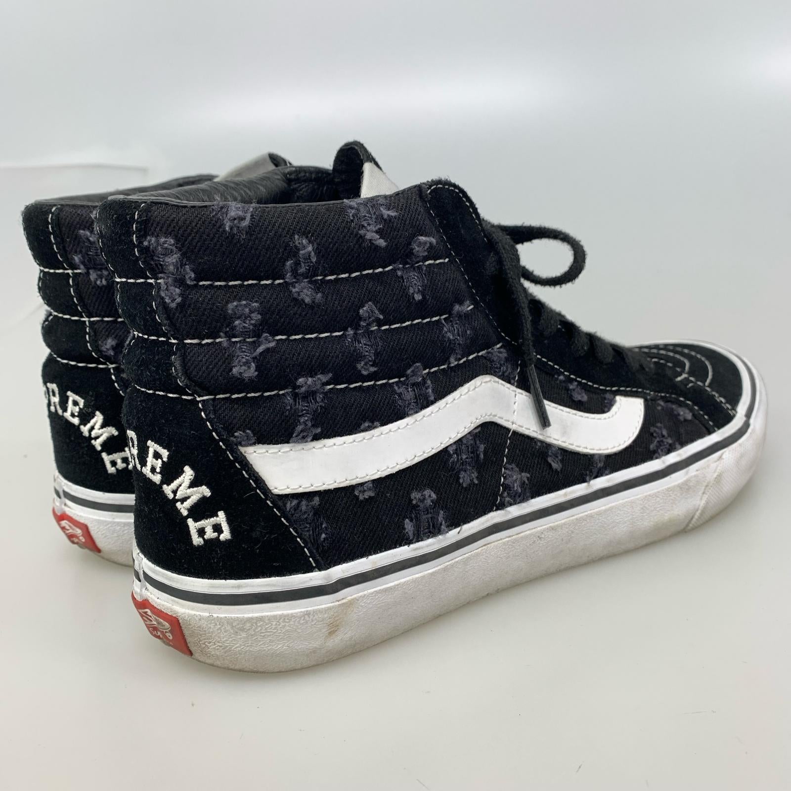 スニーカー Supreme×VANS Sk8-Hi Hole Punch Denim 28.0cm 黒 28 ブラック