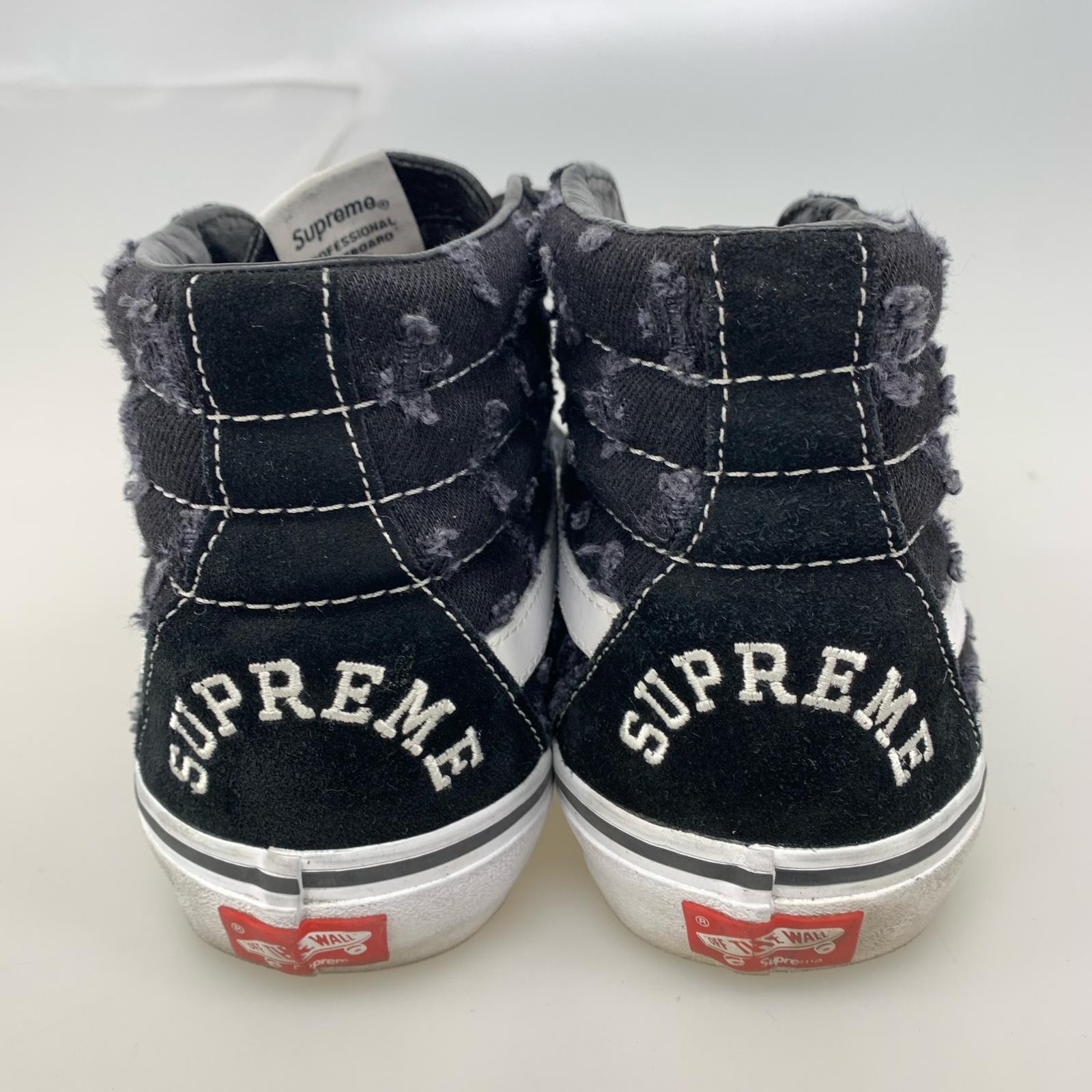 スニーカー Supreme×VANS Sk8-Hi Hole Punch Denim 28.0cm 黒 28 ブラック