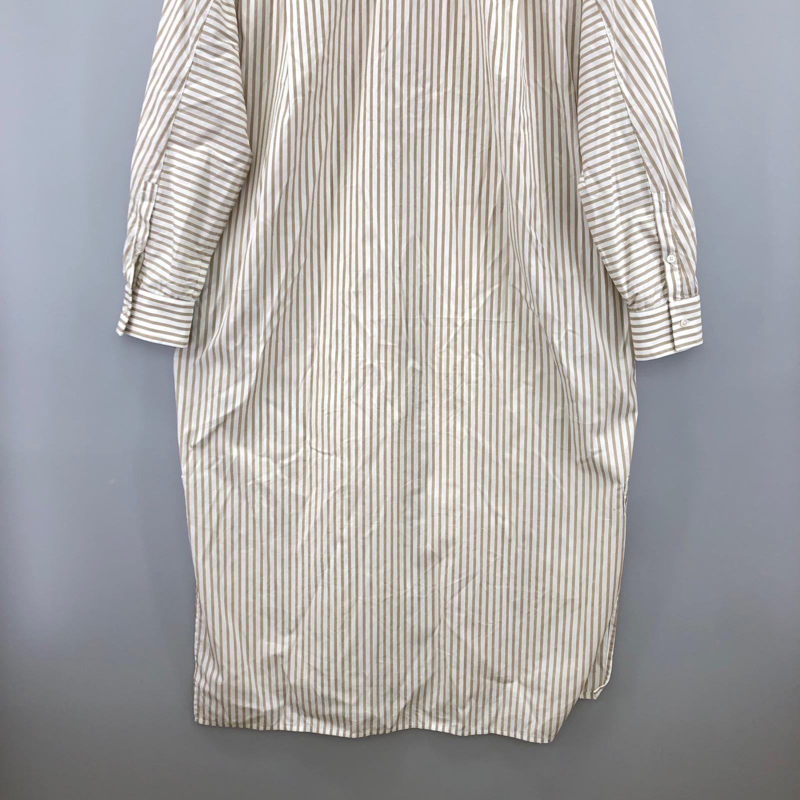 ワンピース MAX Mara ストライプシャツワンピース ベージュ