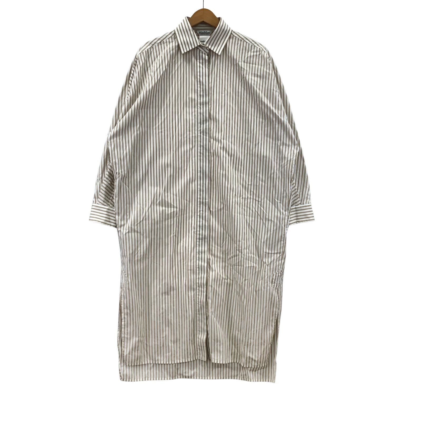 ワンピース MAX Mara ストライプシャツワンピース ベージュ