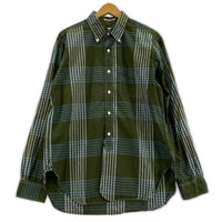 長袖シャツ USA製 19Th ボタンダウンシャツ チェック 緑 (S) S グリーン