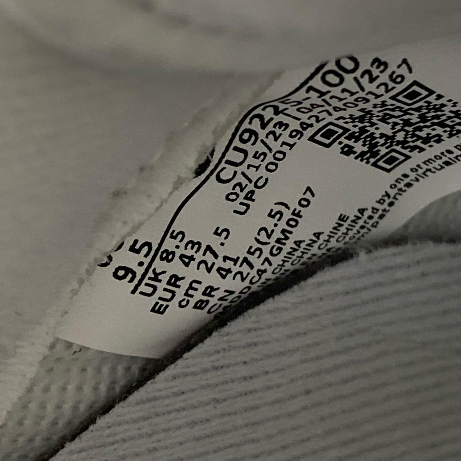 スニーカー CU9225 100/AIR FORCE1/SUPREME/27.5白/ 27.5cm (US9 1/2 UK9 EU45) ホワイト