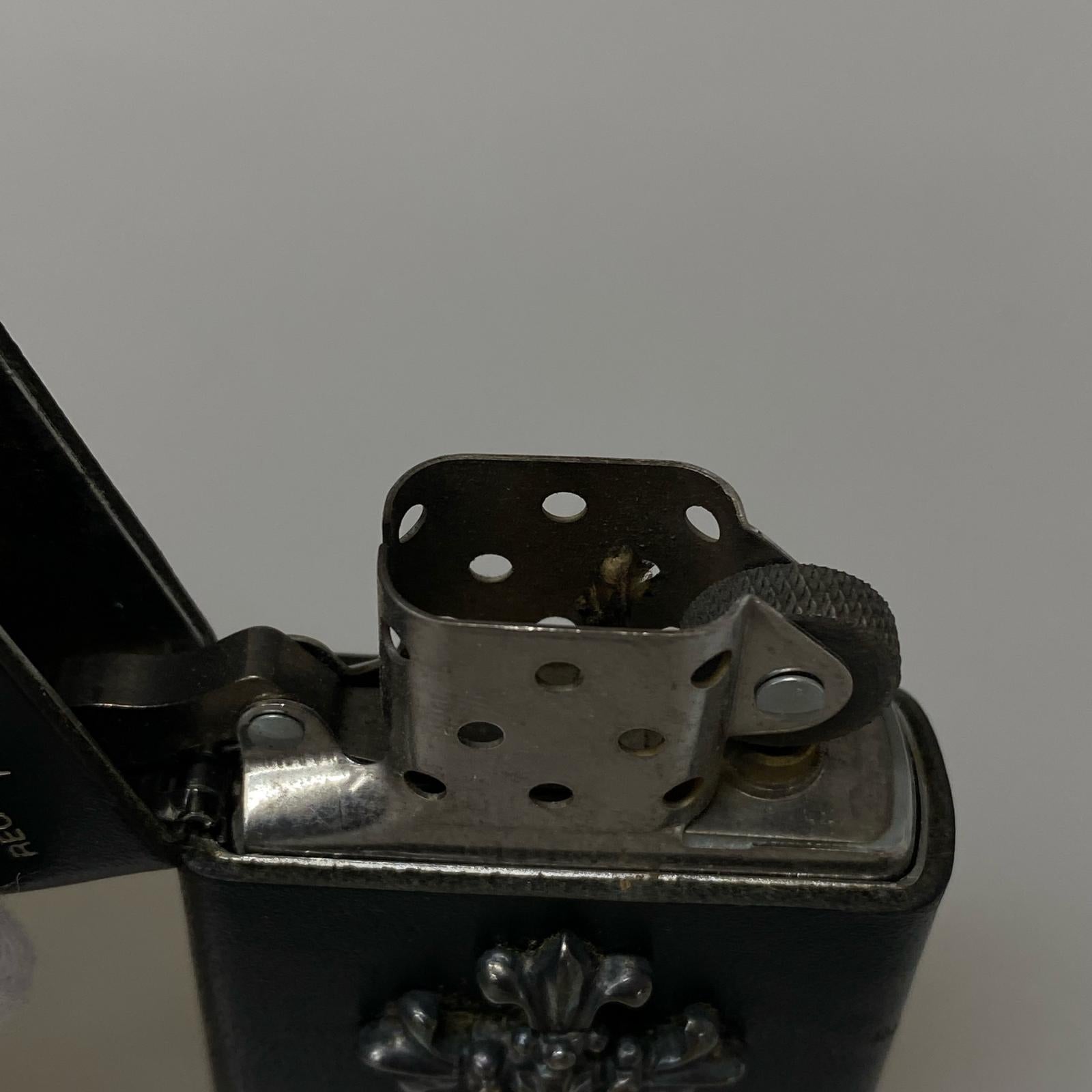 ライター USA製 SILVER Cross レザー ブラック