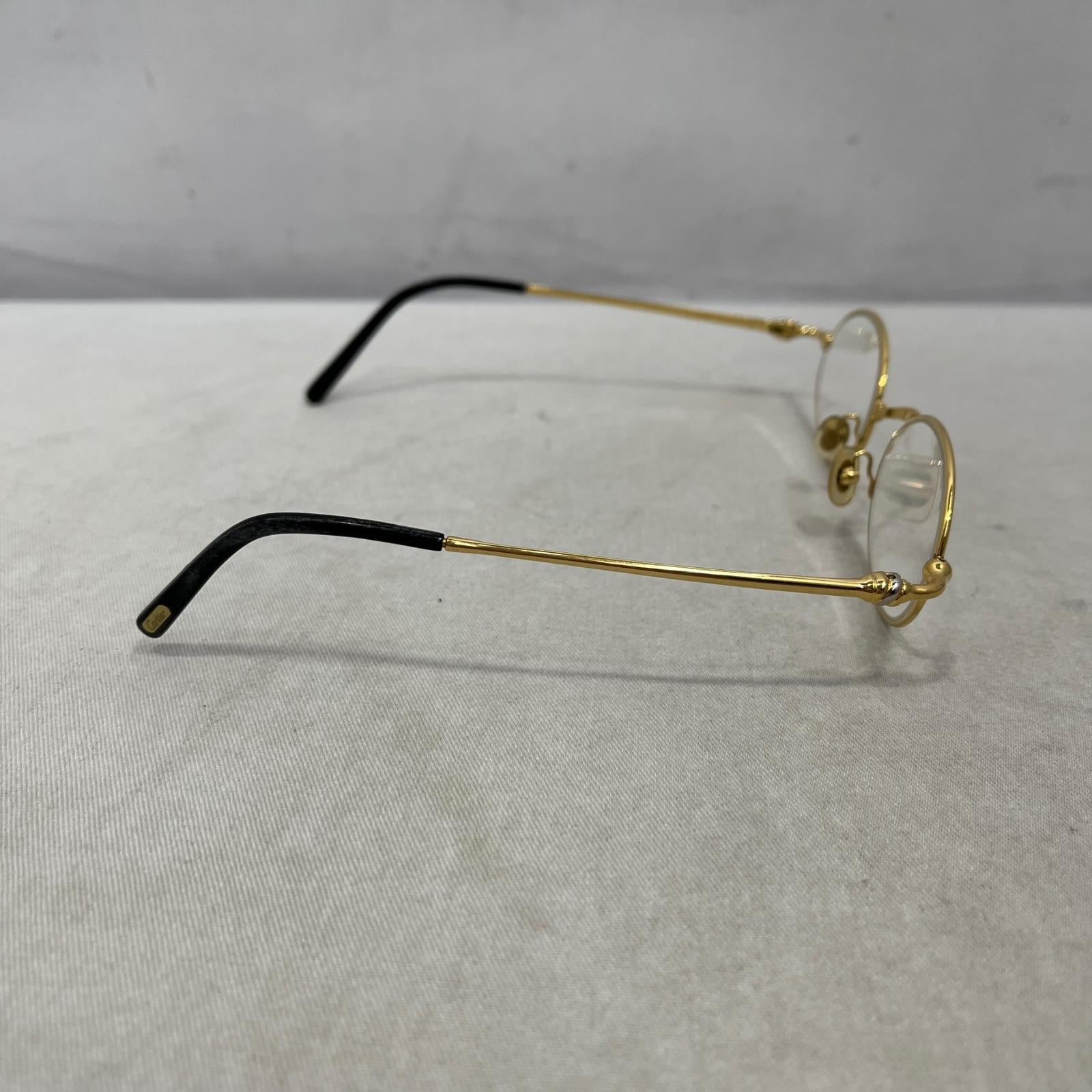 Cartier ヴィンテージ オーバルフレームメガネ ゴールドカラー