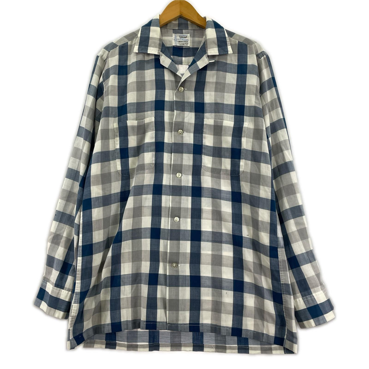 長袖シャツ Penney's TOWNCRAFT/チェック柄オープンカラーシャツ M