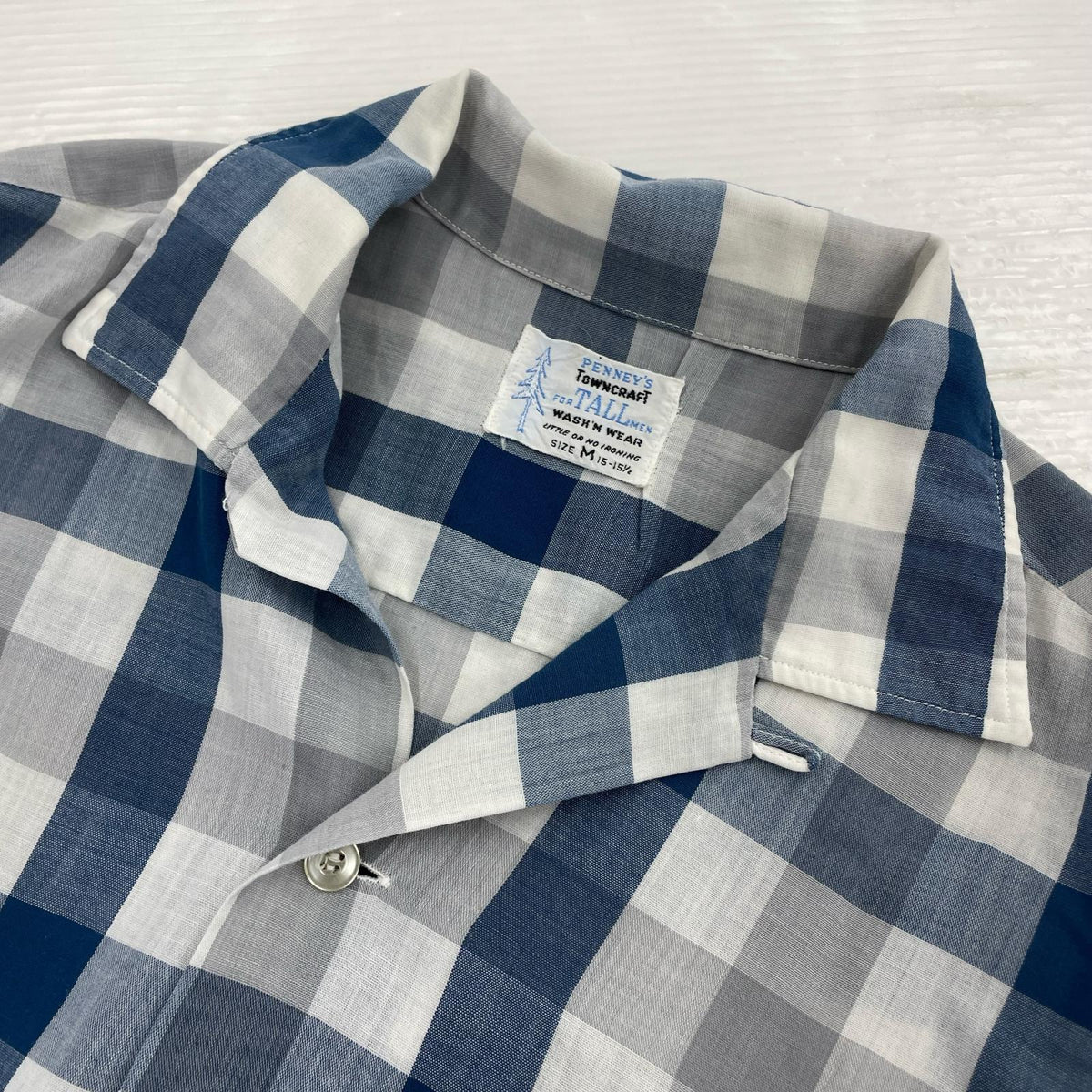 長袖シャツ Penney's TOWNCRAFT/チェック柄オープンカラーシャツ M