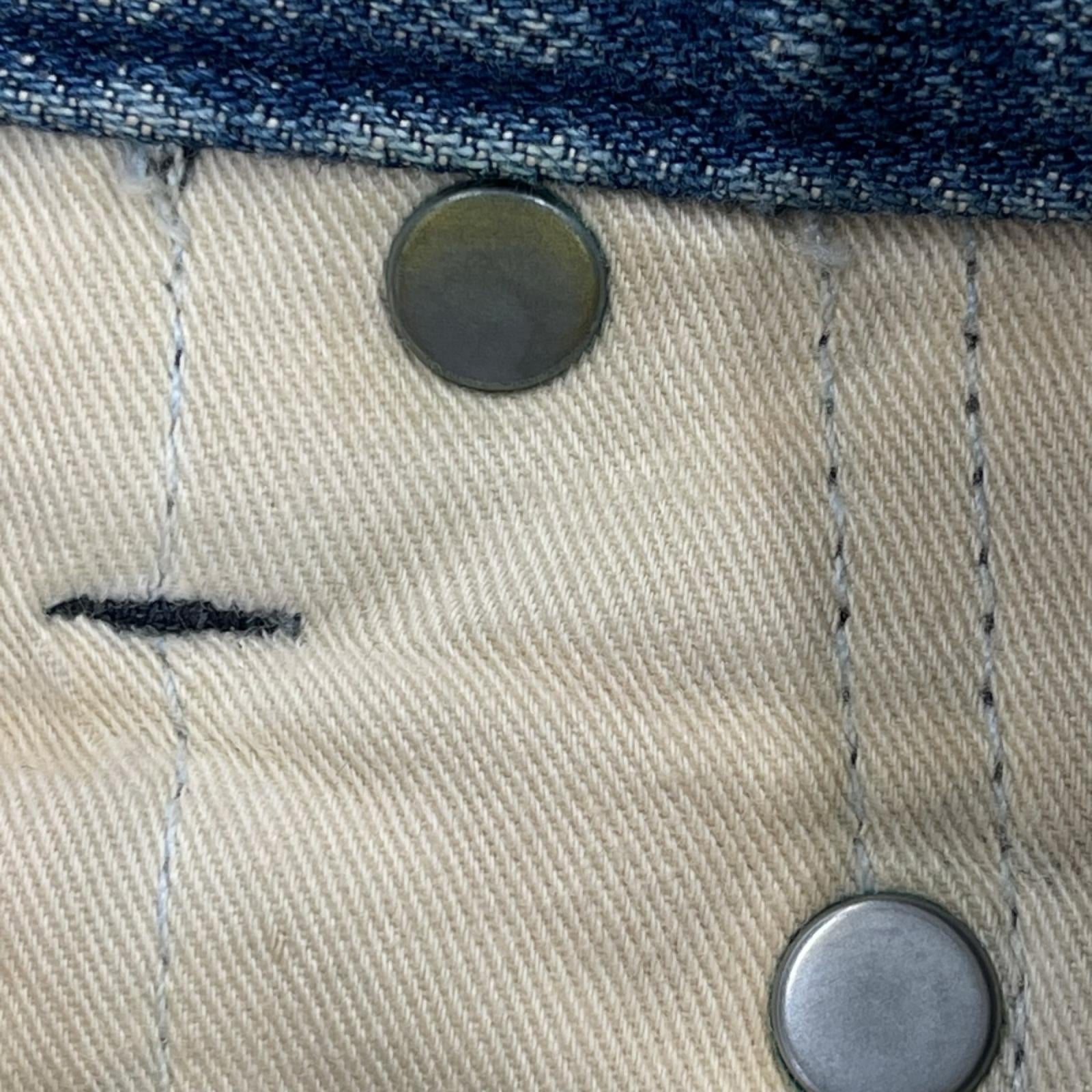 デニムパンツ ダメージリペアデニム 2 青 S ブルー