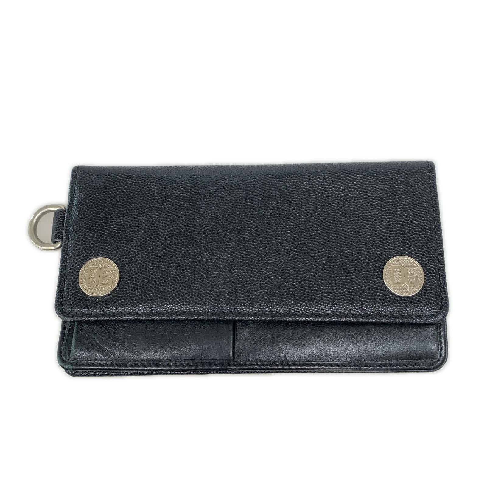 長財布 DGロゴ レザー 長財布 黒 ブラック