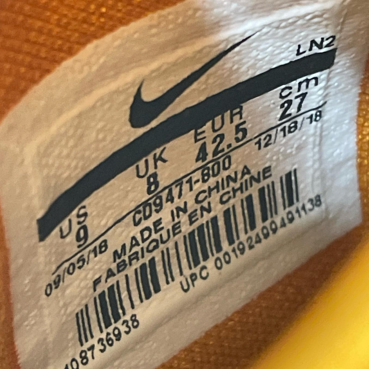 スニーカー atmos LEBRON XVI LOW AC 27.0cm US9 27cm (US9 UK8 1/2 EU44) オレンジ