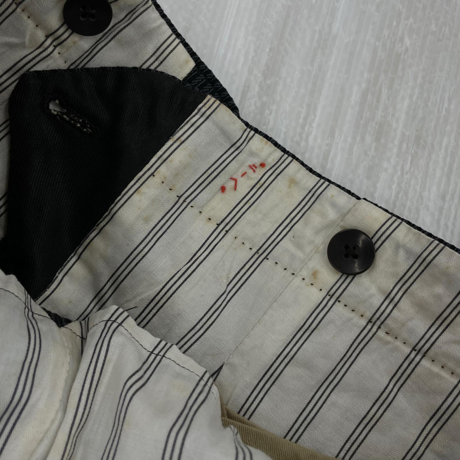 パンツ DEPONIRTホック 60s~ ストライプスラックス W32 ブラック