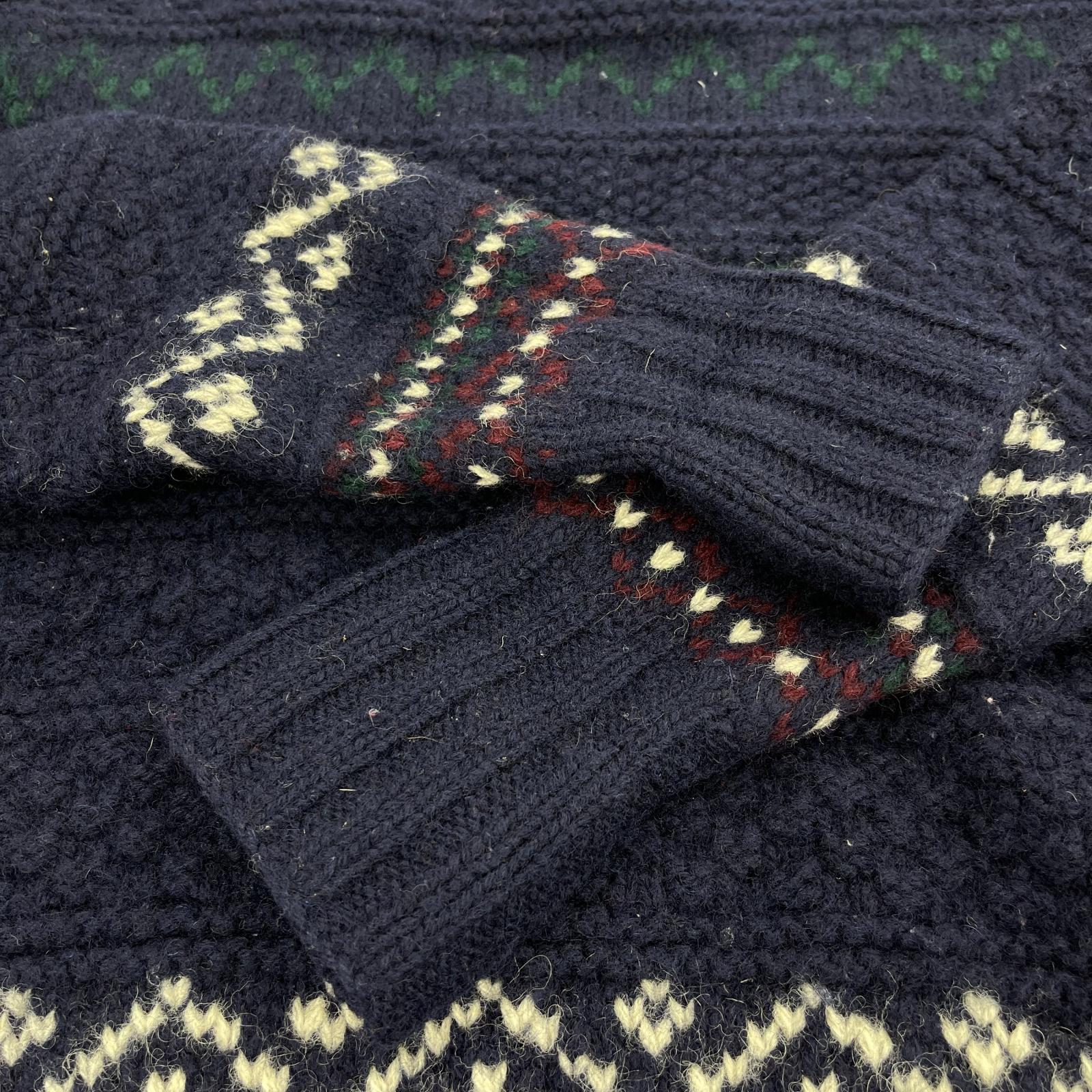 ニット HAND KNIT ノルディック柄 (M) ネイビー M ネイビー