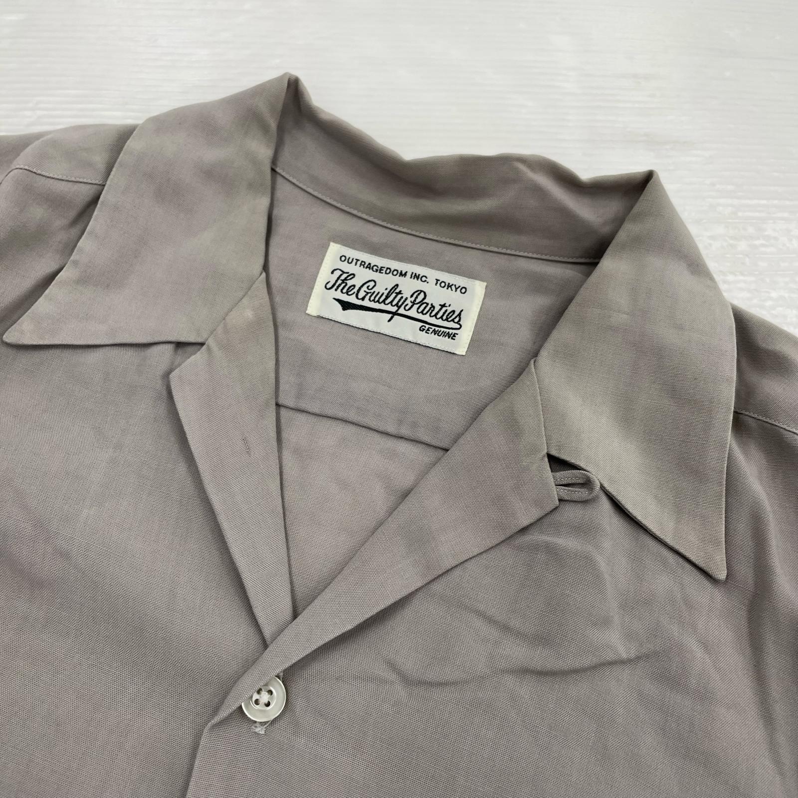 長袖シャツ WACKO MARIA 50's SHIRT リヨセル オープンカラーシャツ XL グレー グレー