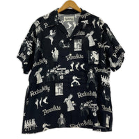 半袖シャツ WACKO MARIA ROCKABILLY S/S HAWAIAN SHIRT L ブラック L ブラック