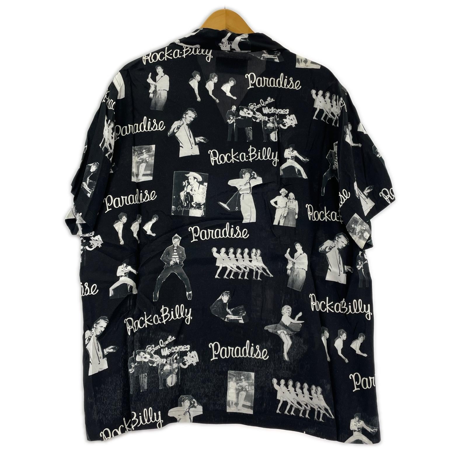 半袖シャツ WACKO MARIA ROCKABILLY S/S HAWAIAN SHIRT L ブラック L ブラック