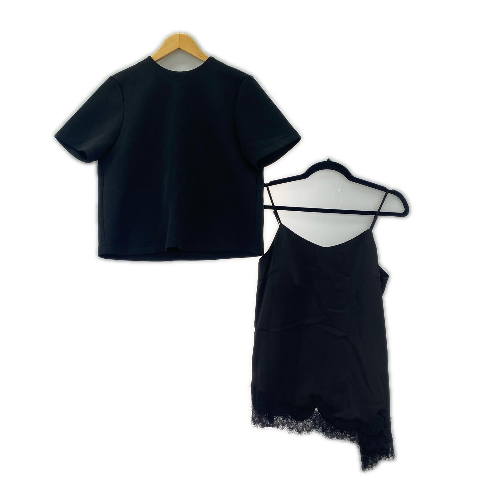 その他トップス キャミレイヤードダンボールTee/黒 ブラック