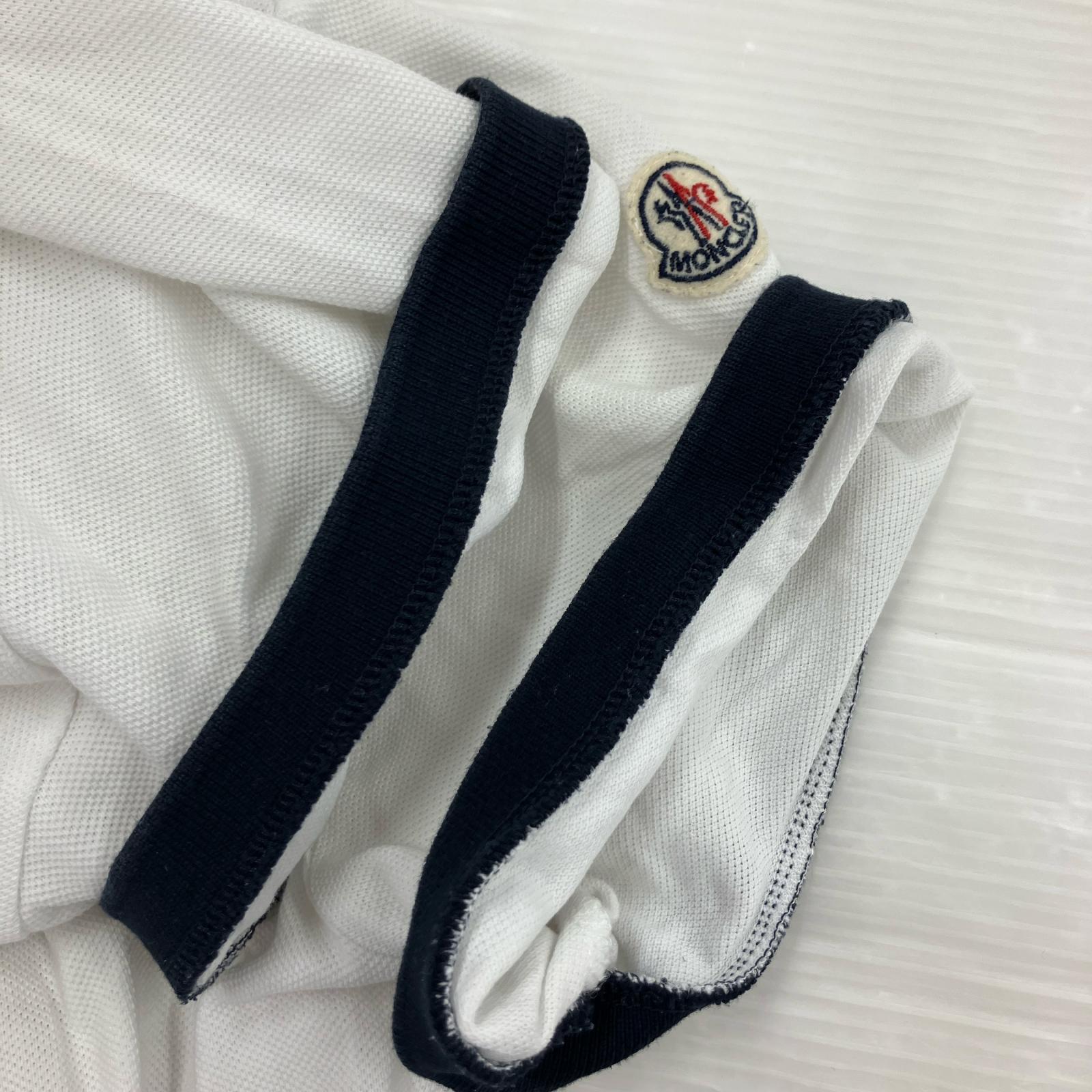 ポロシャツ MONCLER S/S リンガーポロシャツ S S ホワイト
