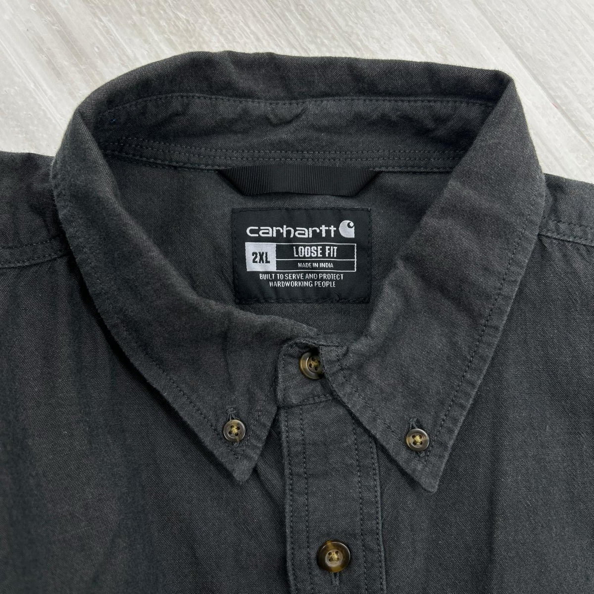 半袖シャツ LOOSE FIT ワークシャツ 黒 2XL ブラック