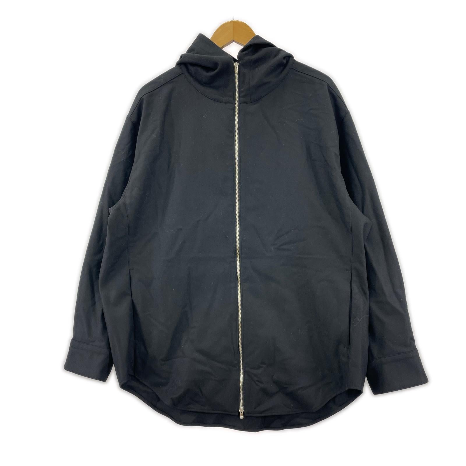 ジャケット 26SS ZIP-UP HOODIE IN WOOL FLANNEL (M) ブラック