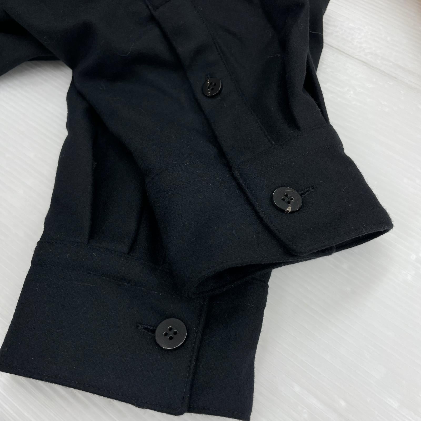 ジャケット 26SS ZIP-UP HOODIE IN WOOL FLANNEL (M) ブラック