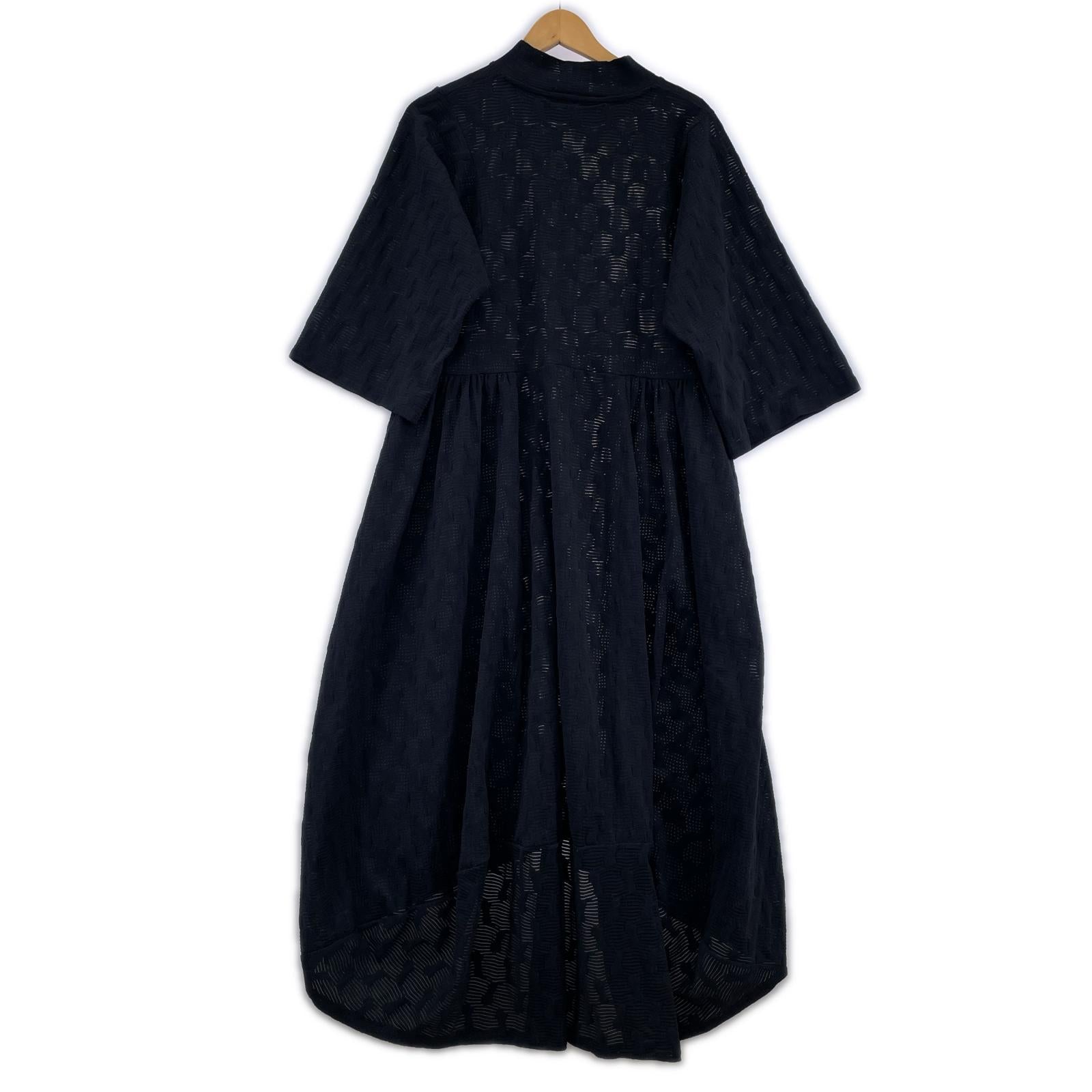 ワンピース Henrik Vibskov Very Turtle Dress ジャガード シースルーワンピース L L ブラック