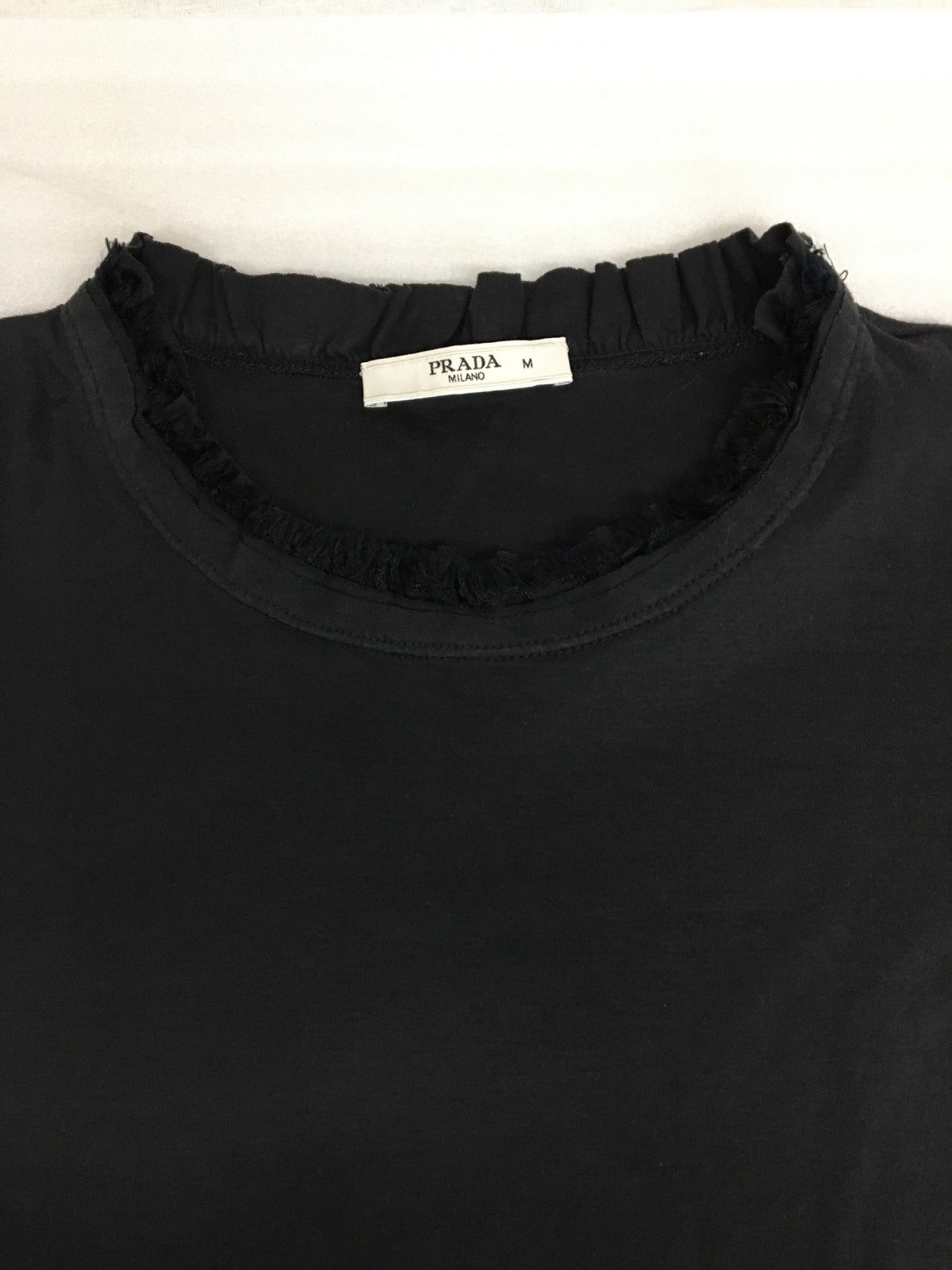 PRADA フリル Tシャツ プラダジャパン正規品 (M) ブラック