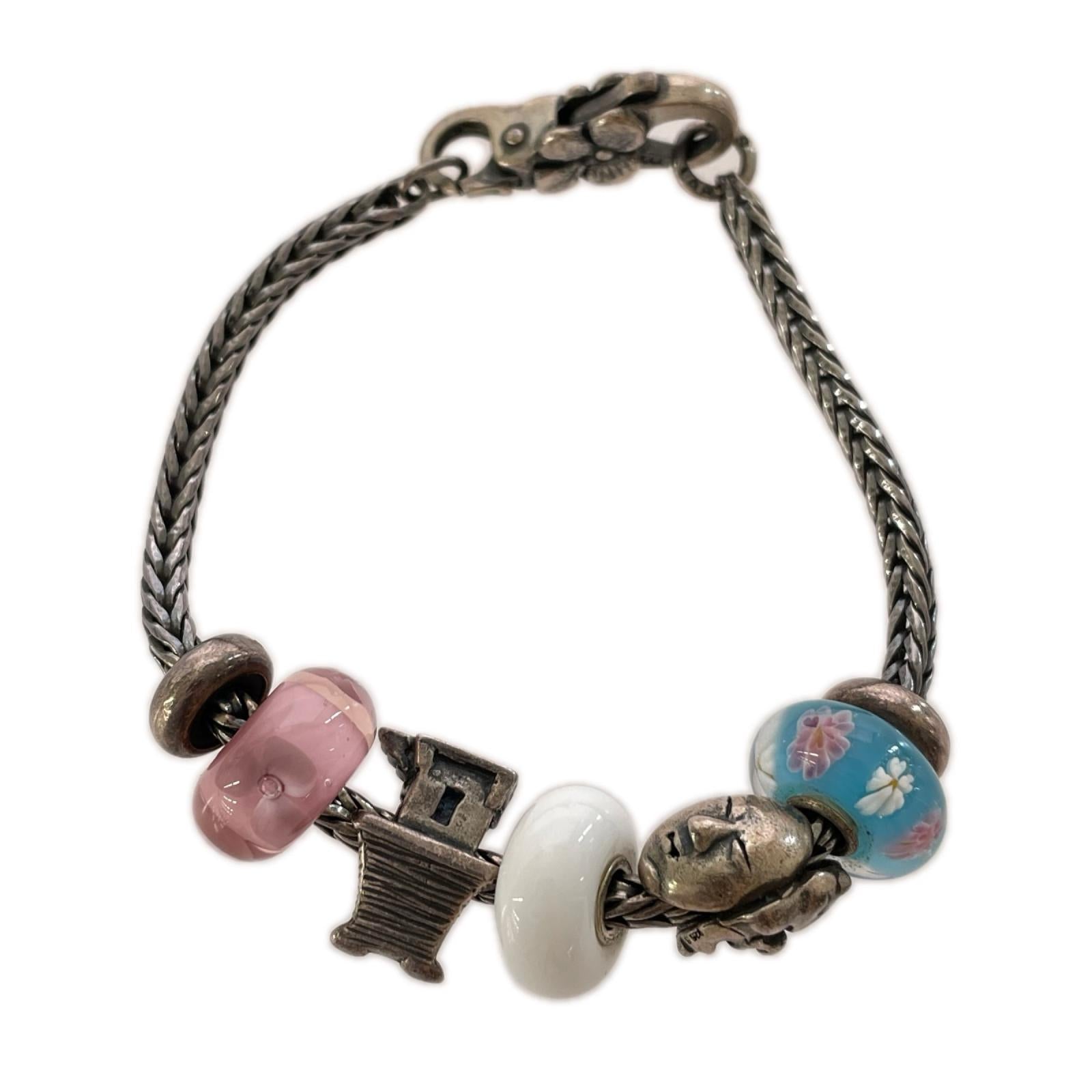 ブレスレット Trollbeads 能面チャーム シルバー