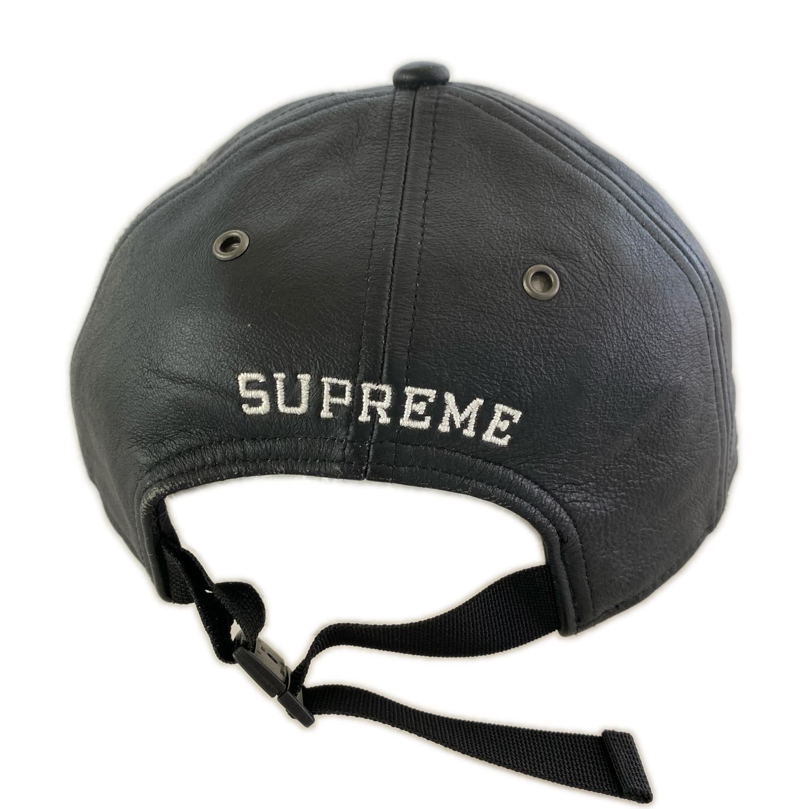 キャップ Supreme 18FW LEATHER CAP BLK フリー ブラック