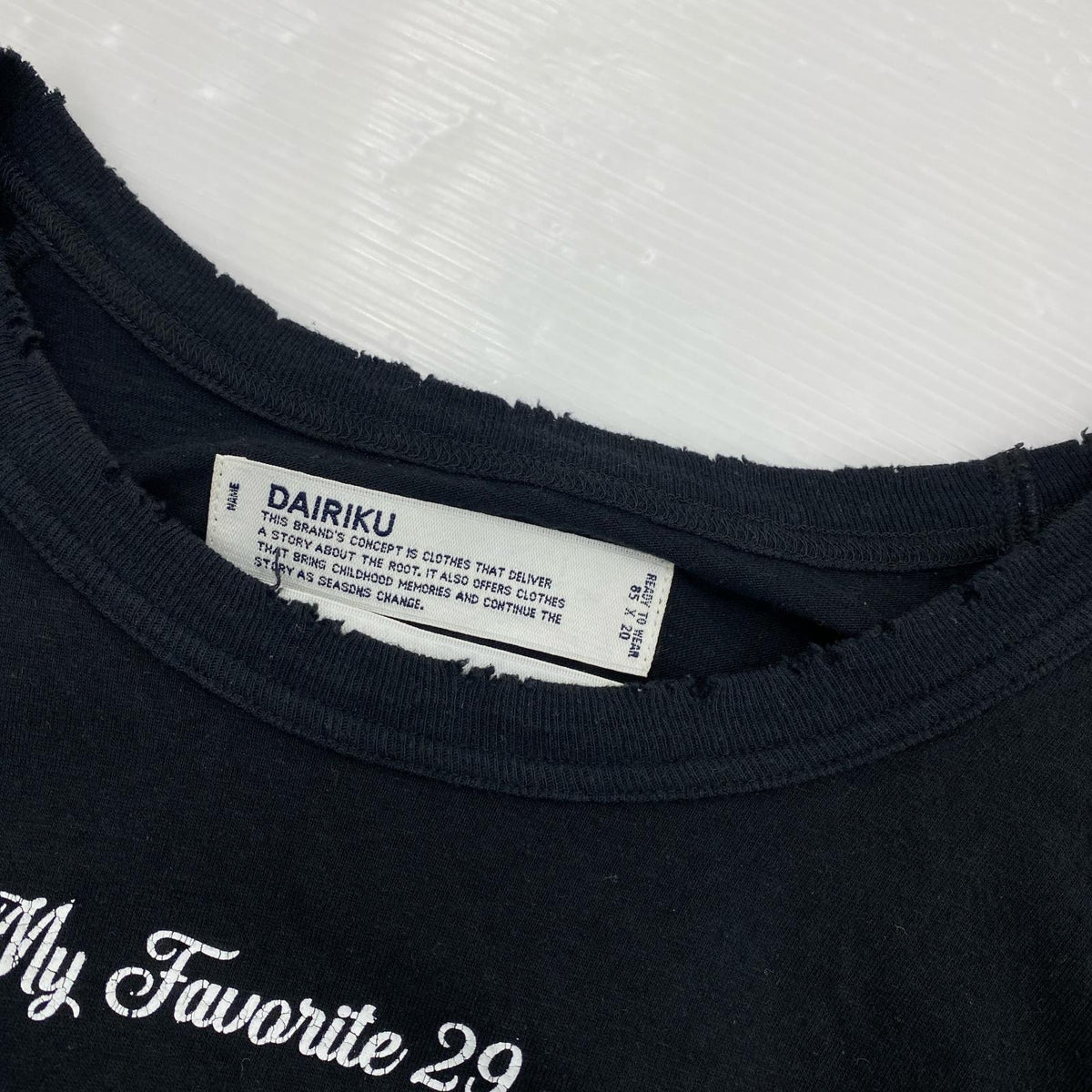 半袖Tシャツ DAIRIKU 24SS My Favorite Movies Big Raglan Tee 黒 M ブラック