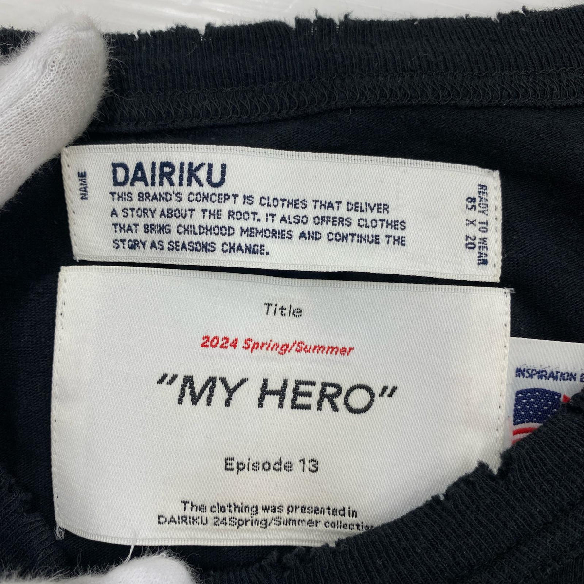 半袖Tシャツ DAIRIKU 24SS My Favorite Movies Big Raglan Tee 黒 M ブラック
