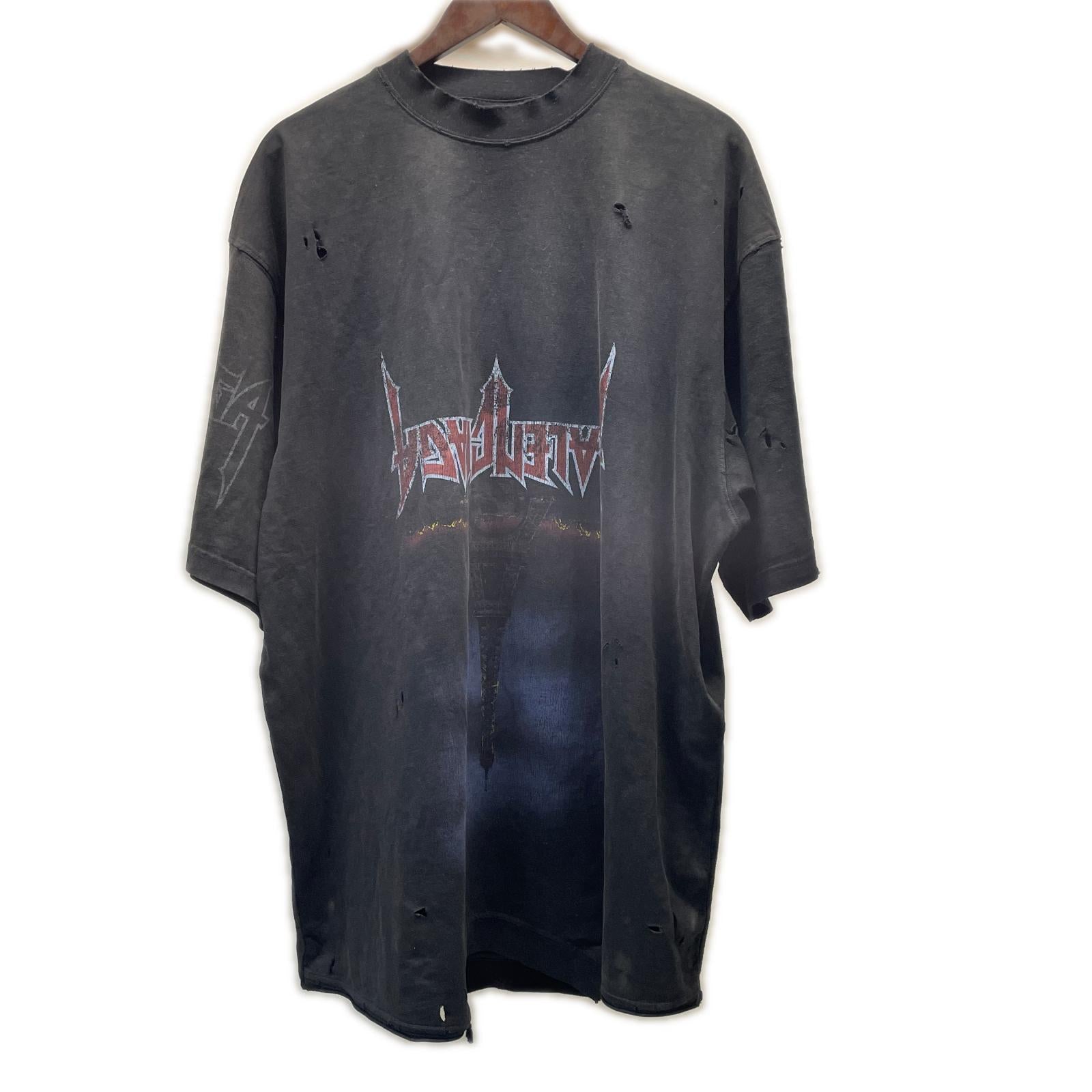 BALENCIAGA Paris moon up side down tee (5) ブラック 5
