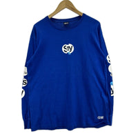 長袖Tシャツ 90s USA製 紺タグ Graphic Logo L/S Tee BLU L L