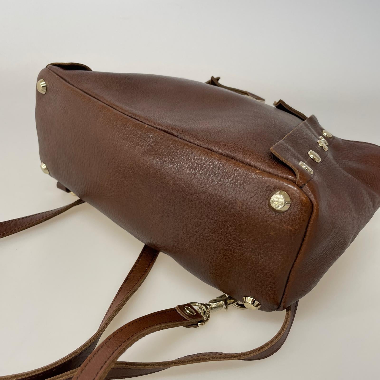 ショルダーバッグ ヌーロック3way レザーバッグ 茶 ブラウン