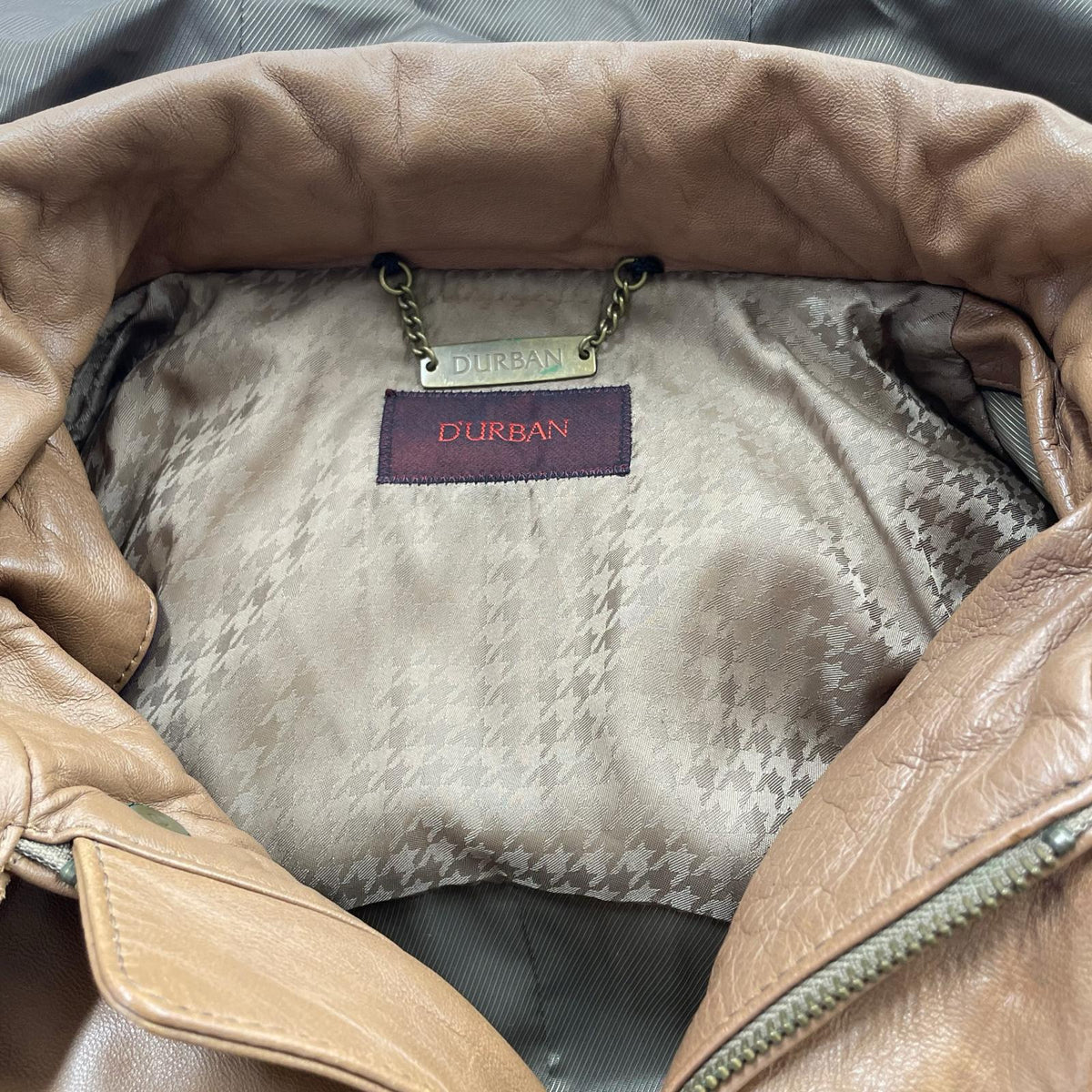 レザージャケット D'URBAN フォックスファー ラムレザージャケット 茶 M M ブラウン