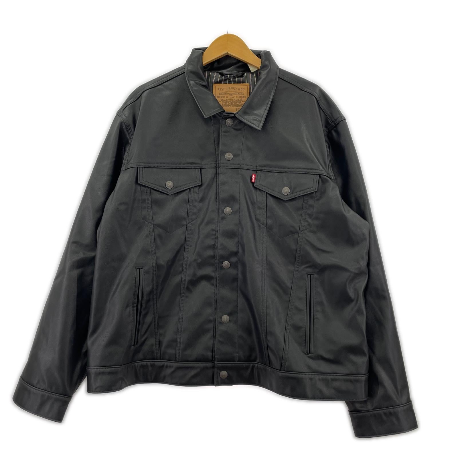ジャケット Levi's APAN LIMITED LEATHER TRUCKER JACKET XL 黒 LL ブラック