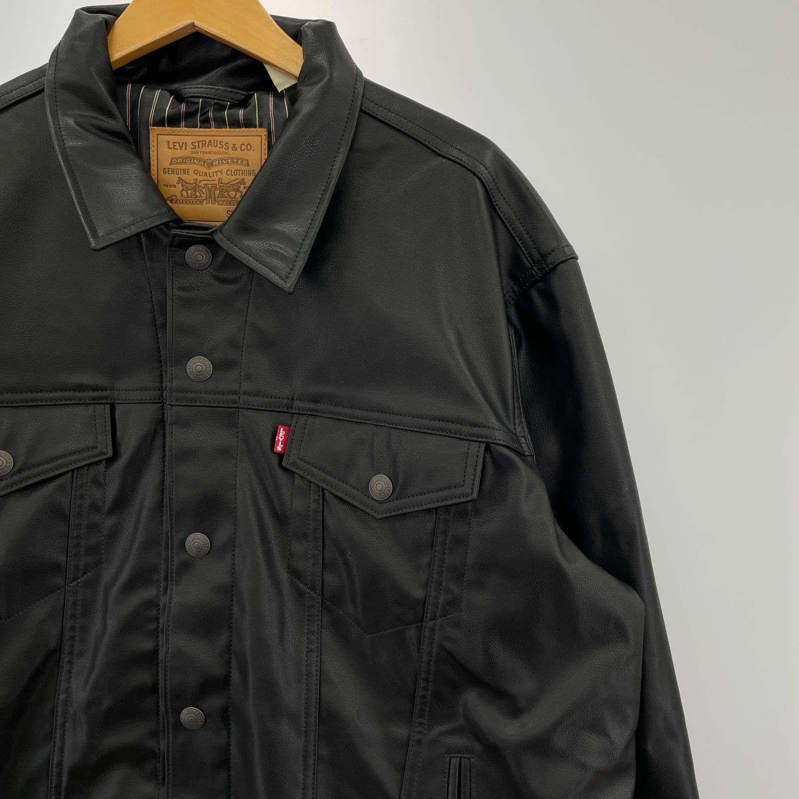 ジャケット Levi's APAN LIMITED LEATHER TRUCKER JACKET XL 黒 LL ブラック
